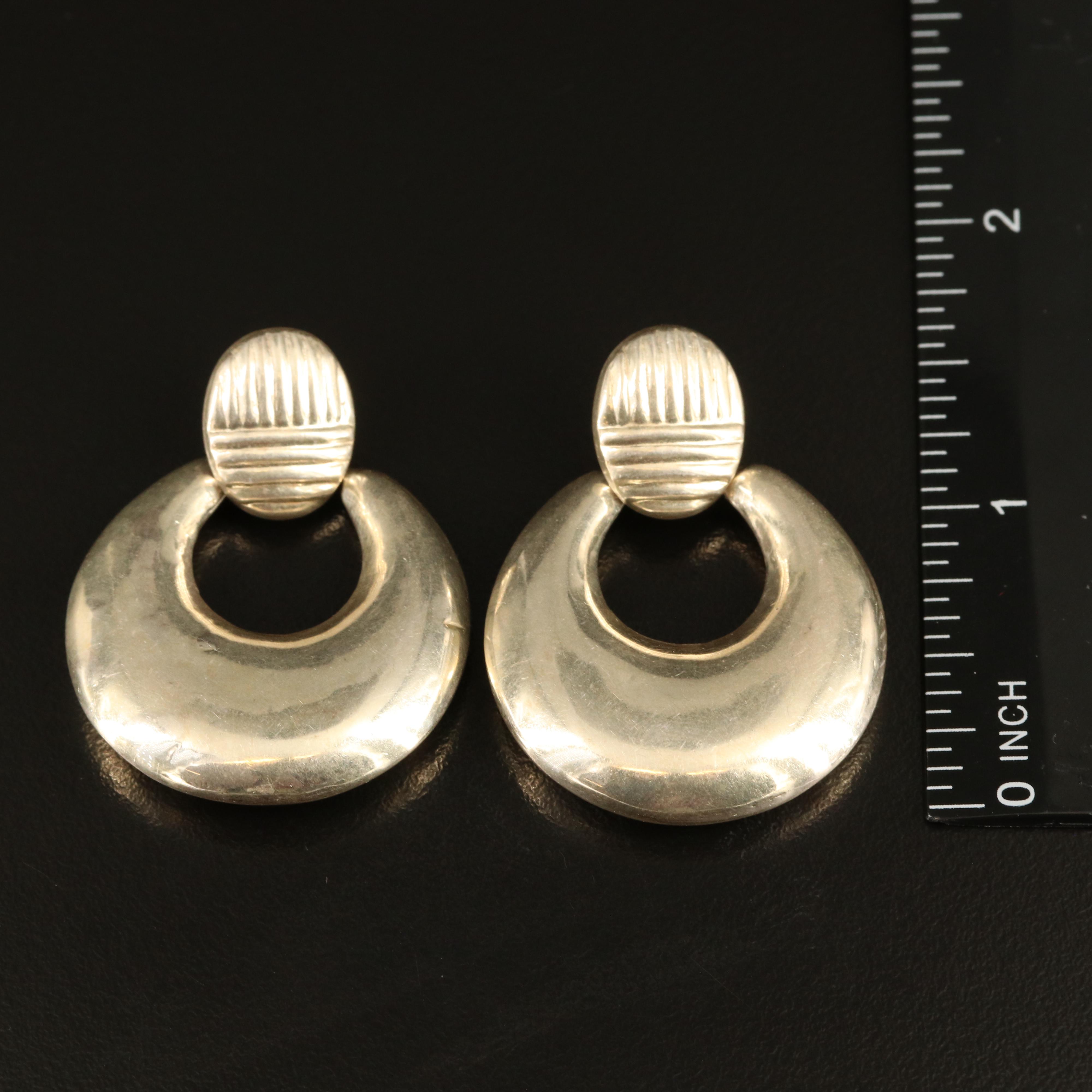 Sterling Door Knocker, Hoop and Drop Earrings