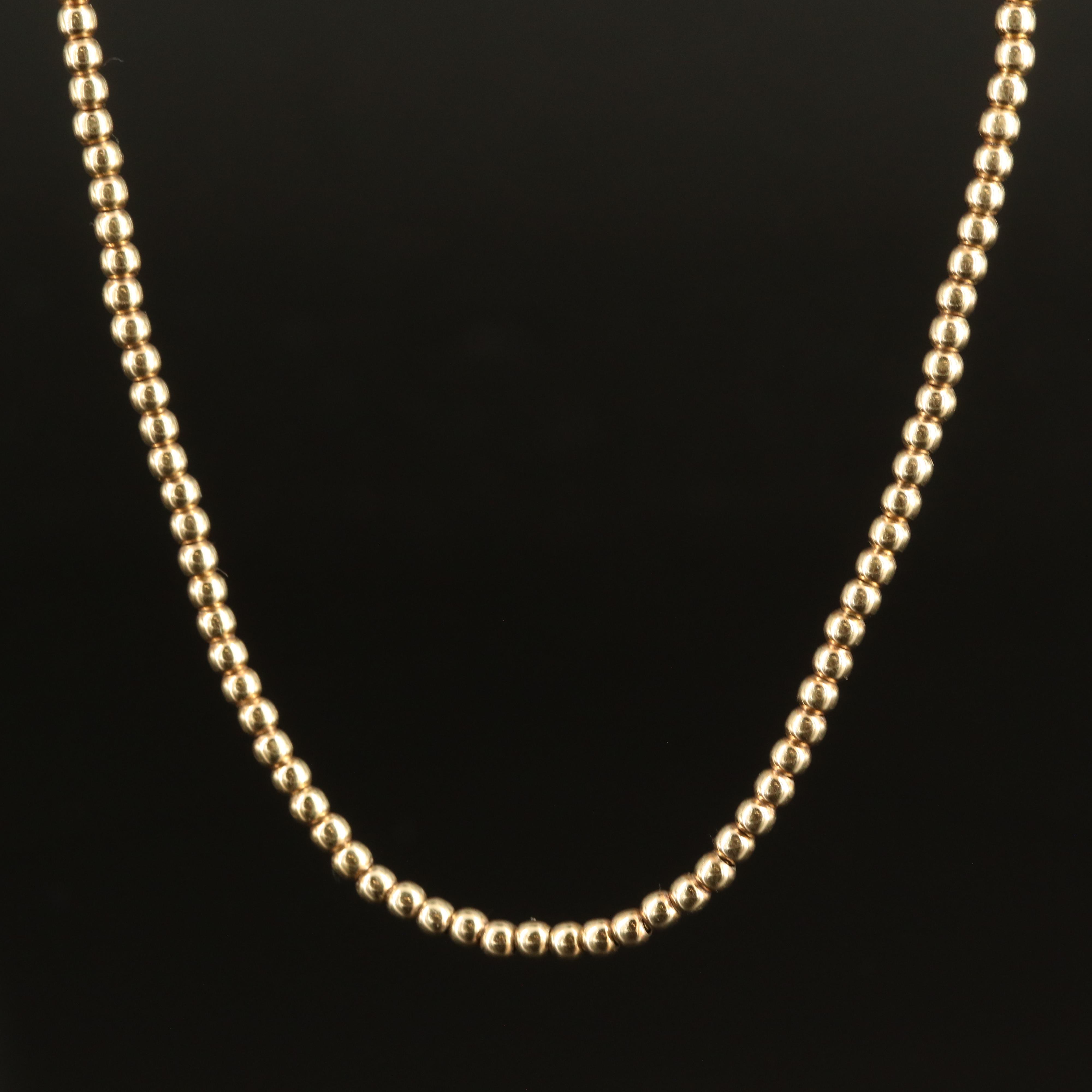 Italian Sterling Beaded Bolo Necklace