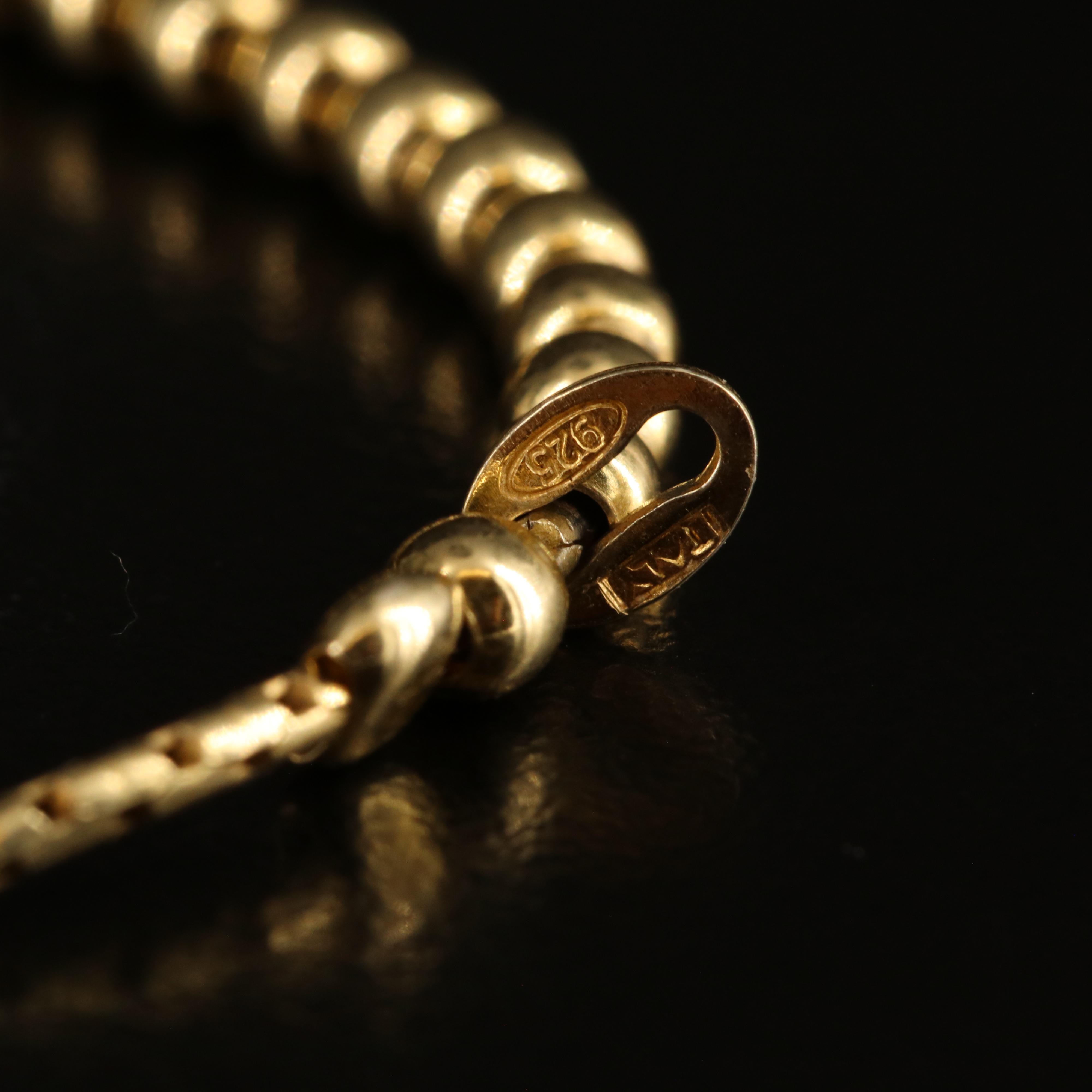 Italian Sterling Beaded Bolo Necklace