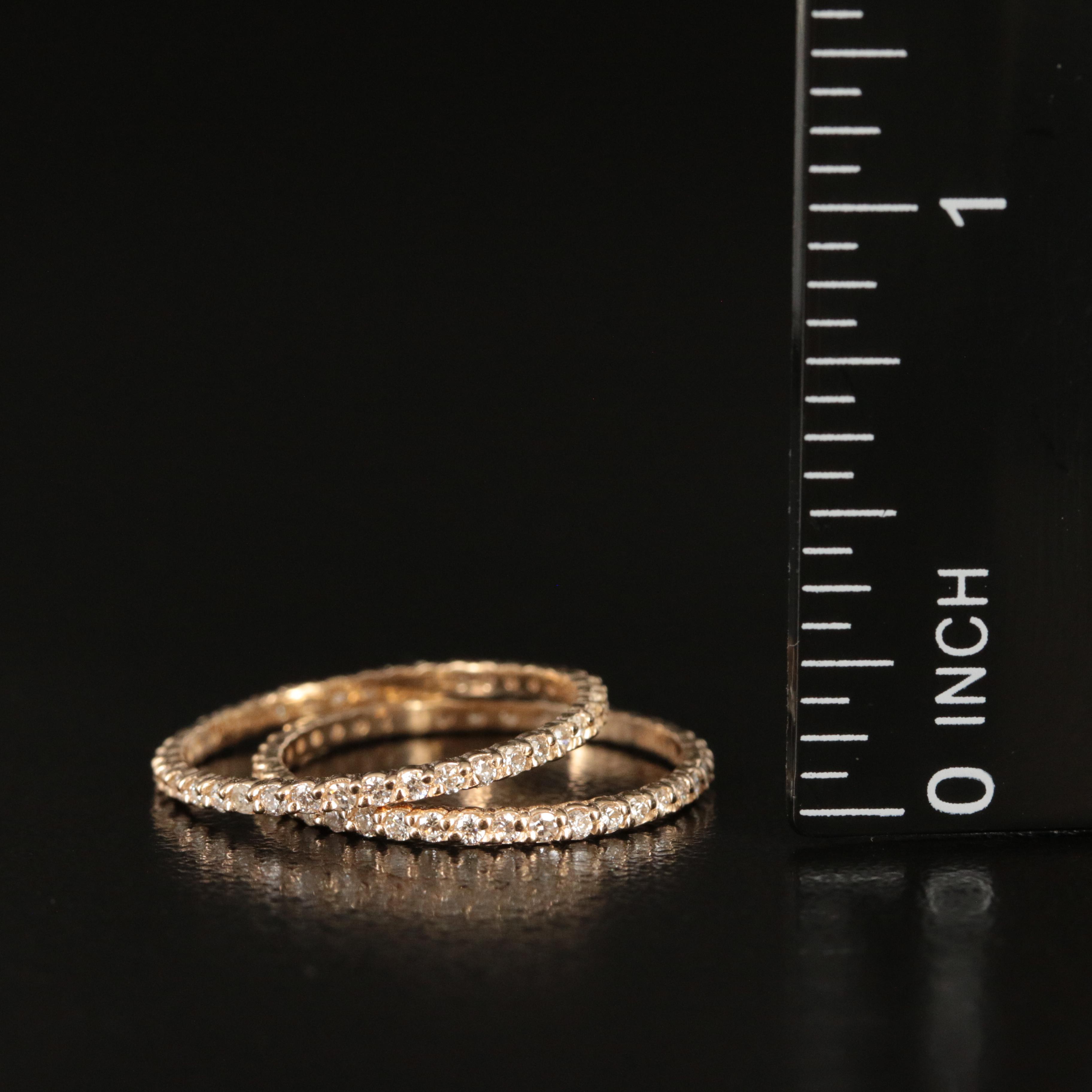 14K 0.67 CTW Diamond Eternity Stacking Bands