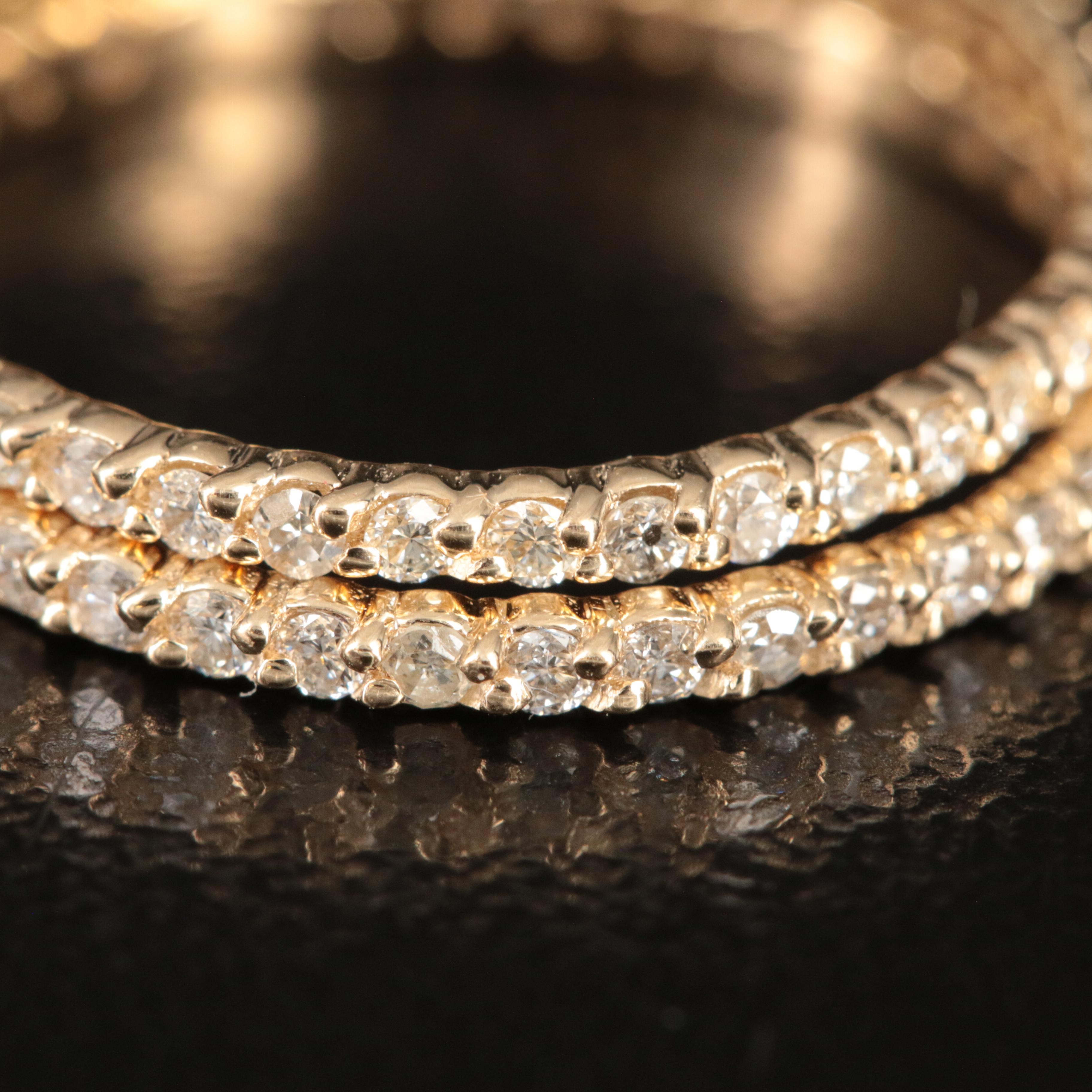 14K 0.67 CTW Diamond Eternity Stacking Bands