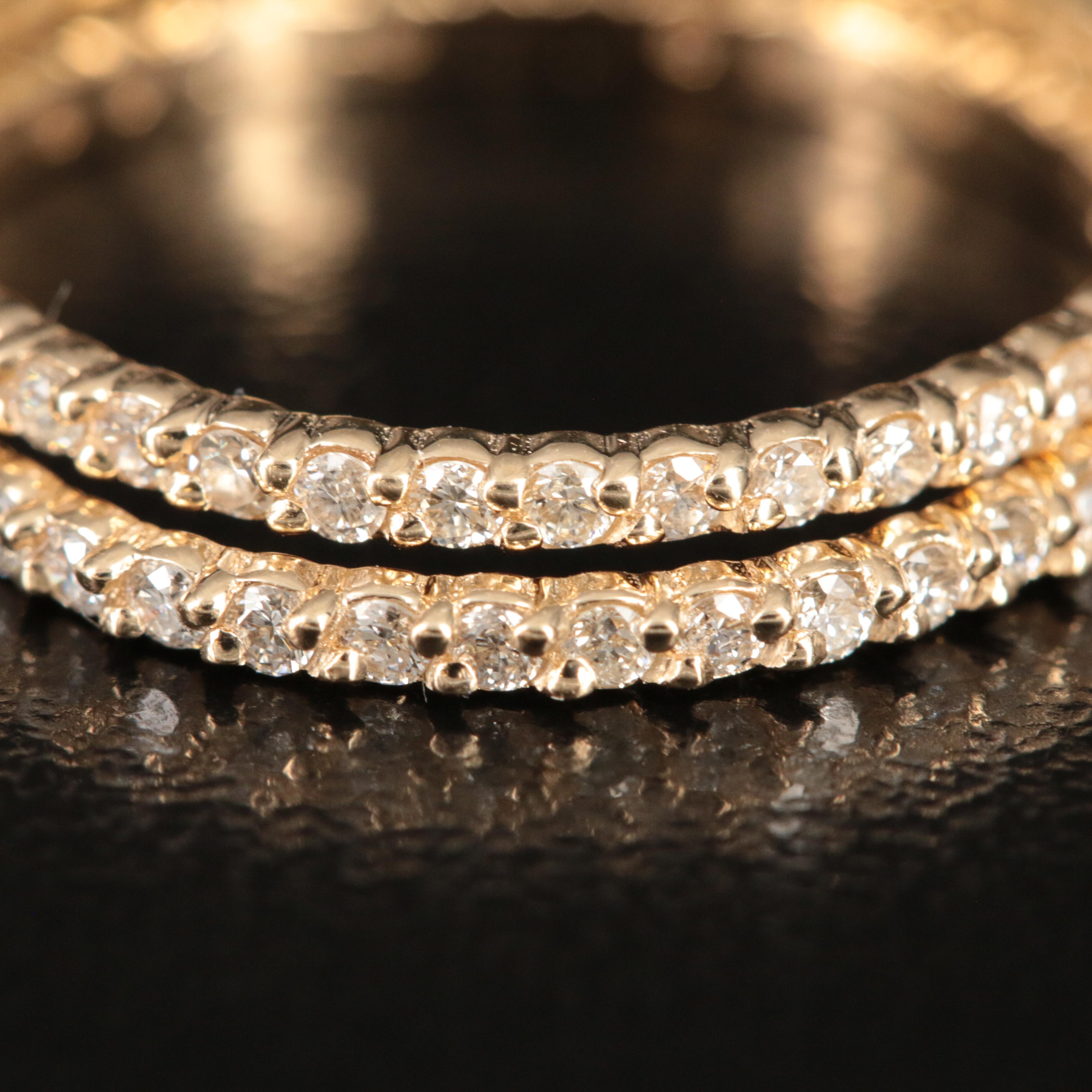 14K 0.67 CTW Diamond Eternity Stacking Bands