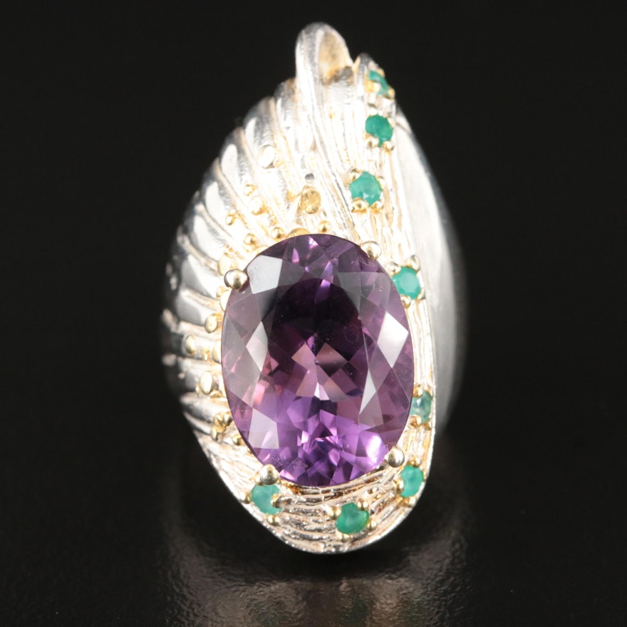 Sterling Amethyst and Chalcedony Ring