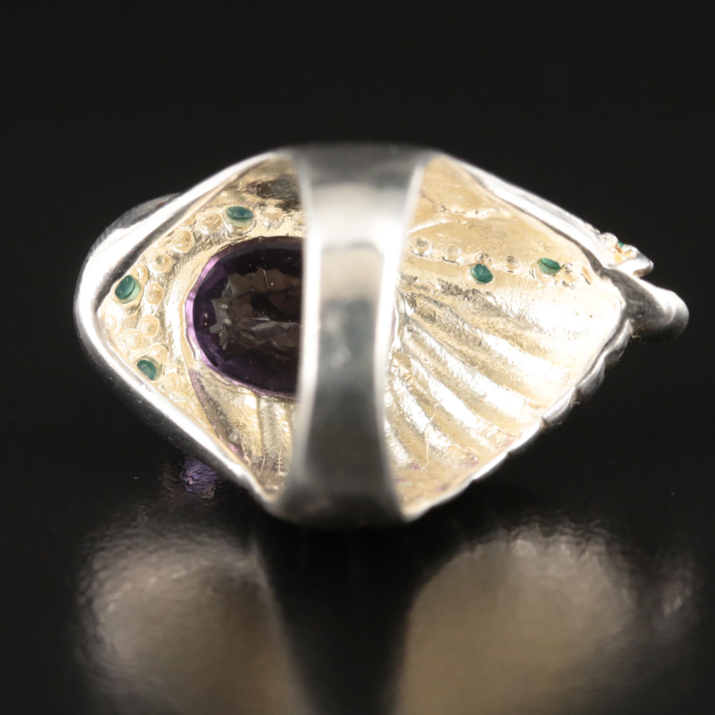 Sterling Amethyst and Chalcedony Ring