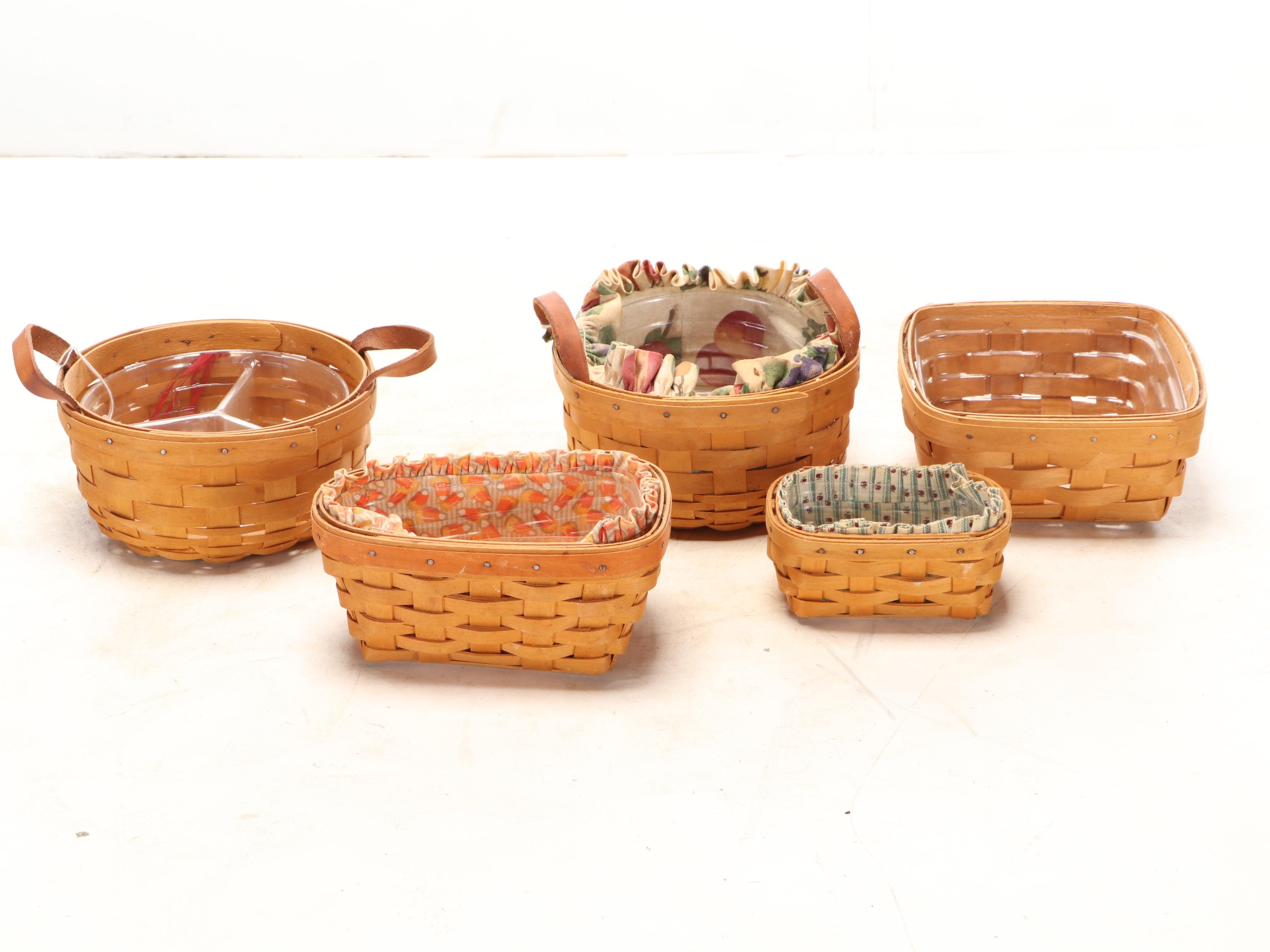 Hand-Crafted Maple Longaberger Basket Collection