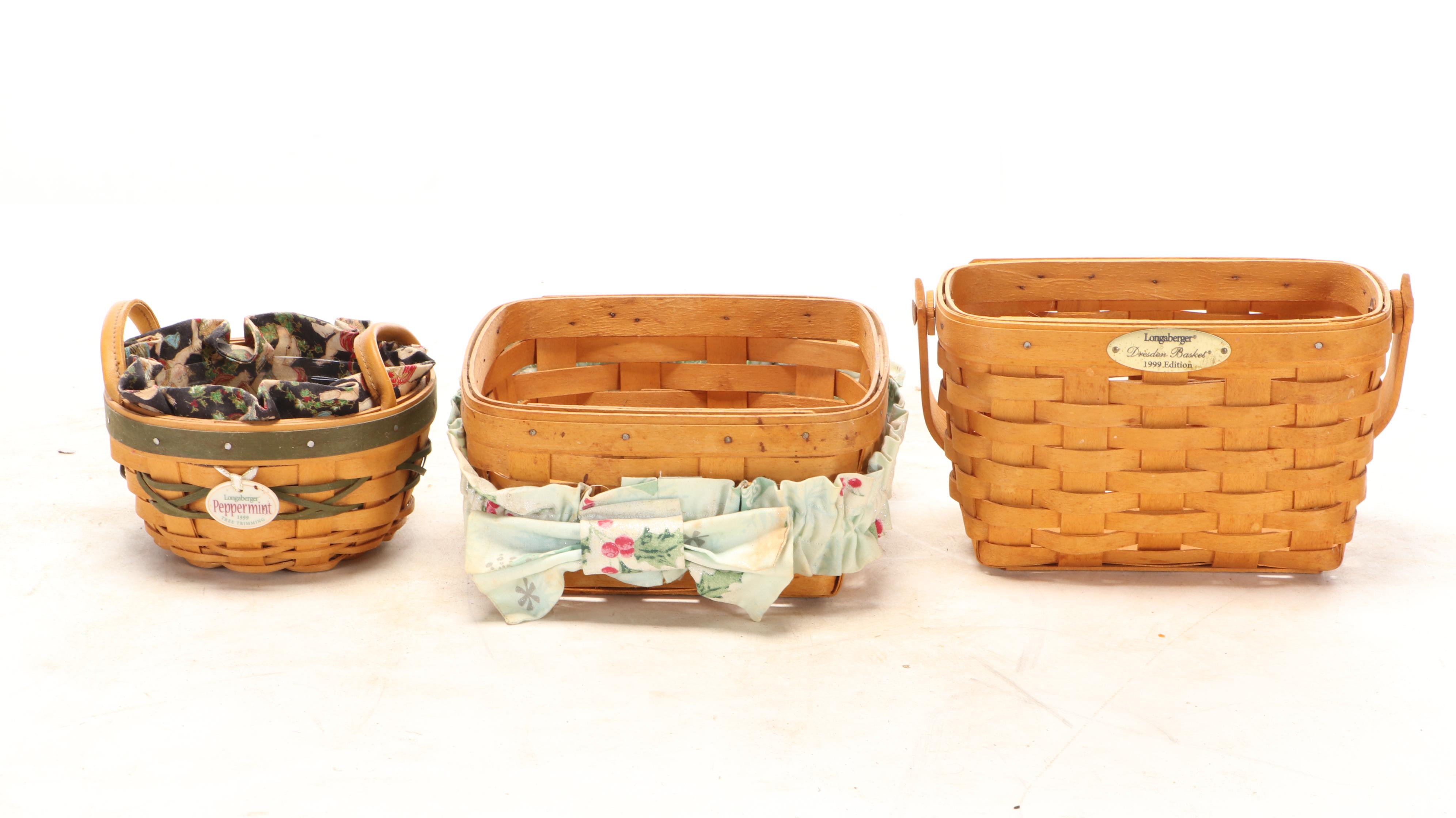Hand-Crafted Maple Longaberger Basket Collection