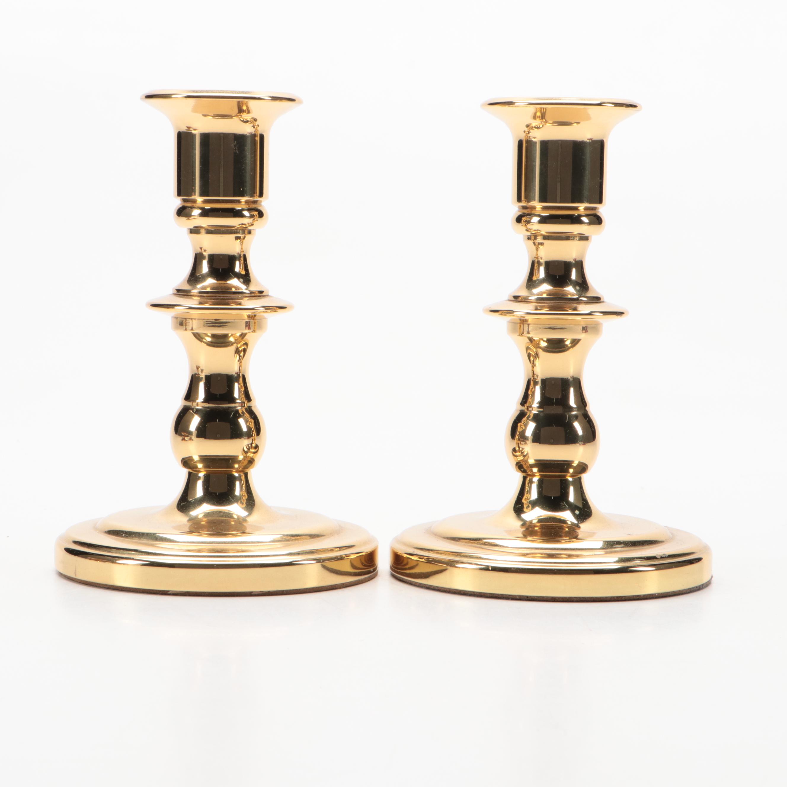 Glen Woods Studio Art Pottery Flower Frog with Brass Candle Holders