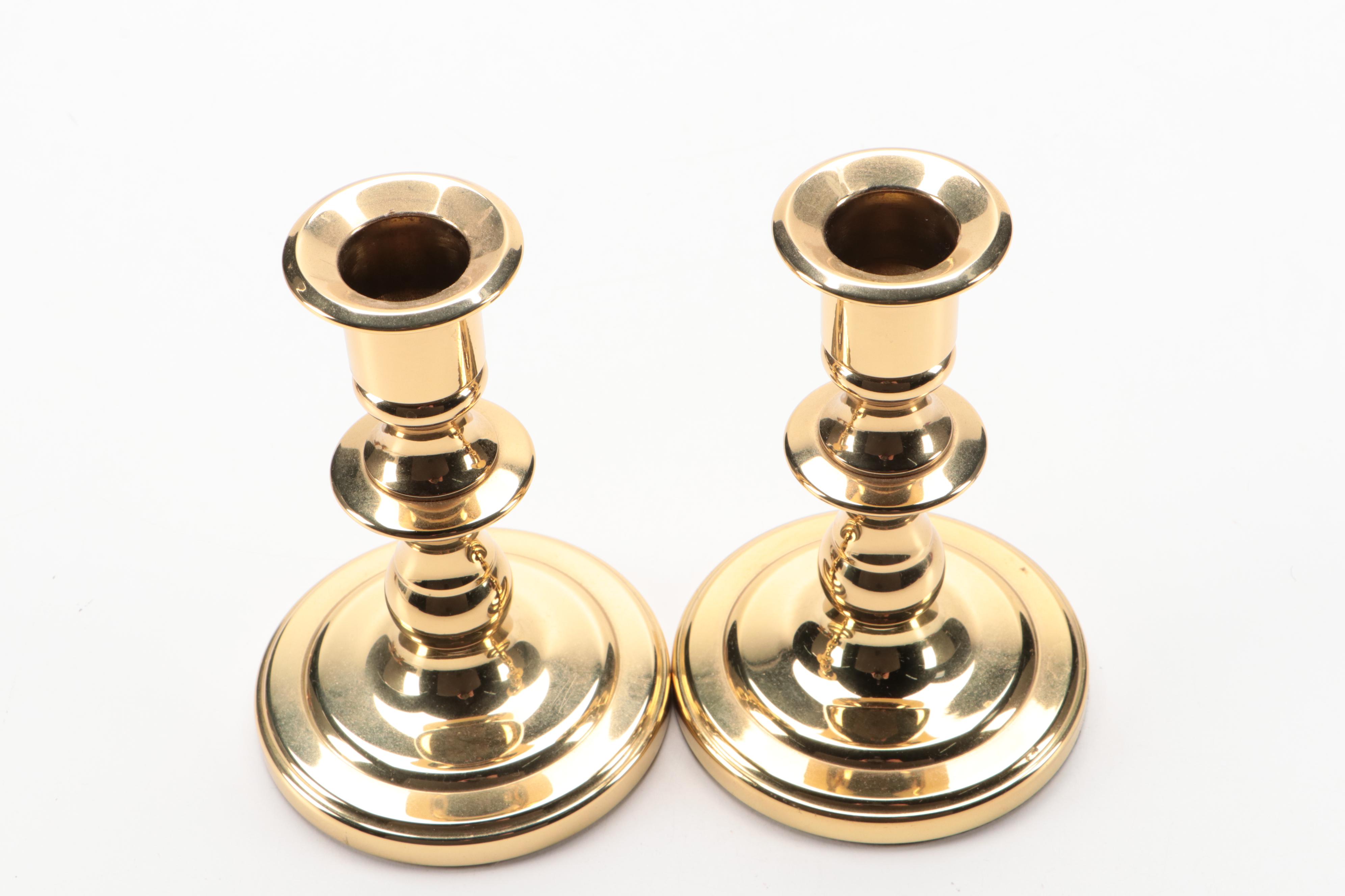 Glen Woods Studio Art Pottery Flower Frog with Brass Candle Holders