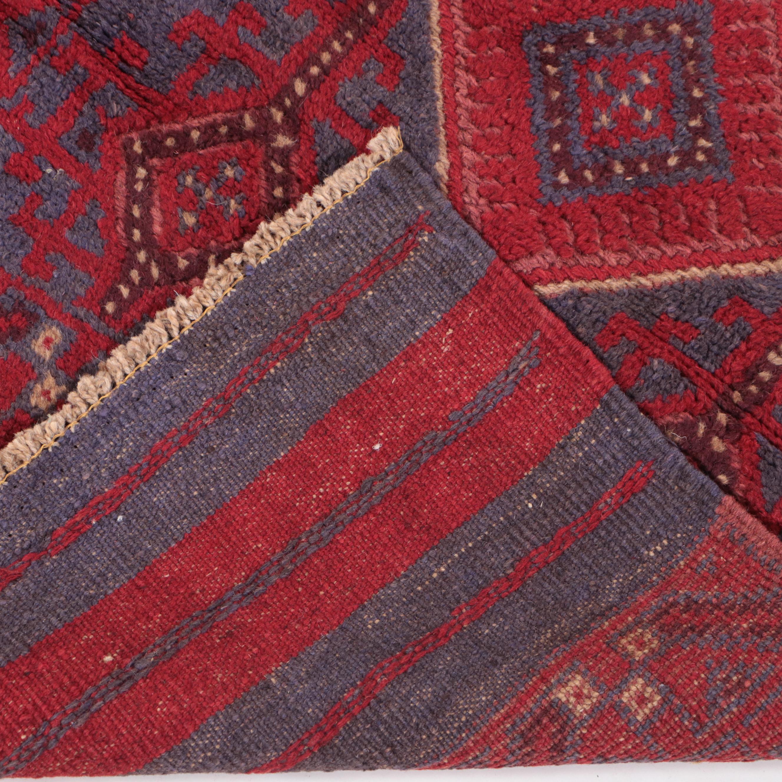 2'2 x 8'2 Hand-Knotted Afghan Baluch Mixed Technique Carpet Runner