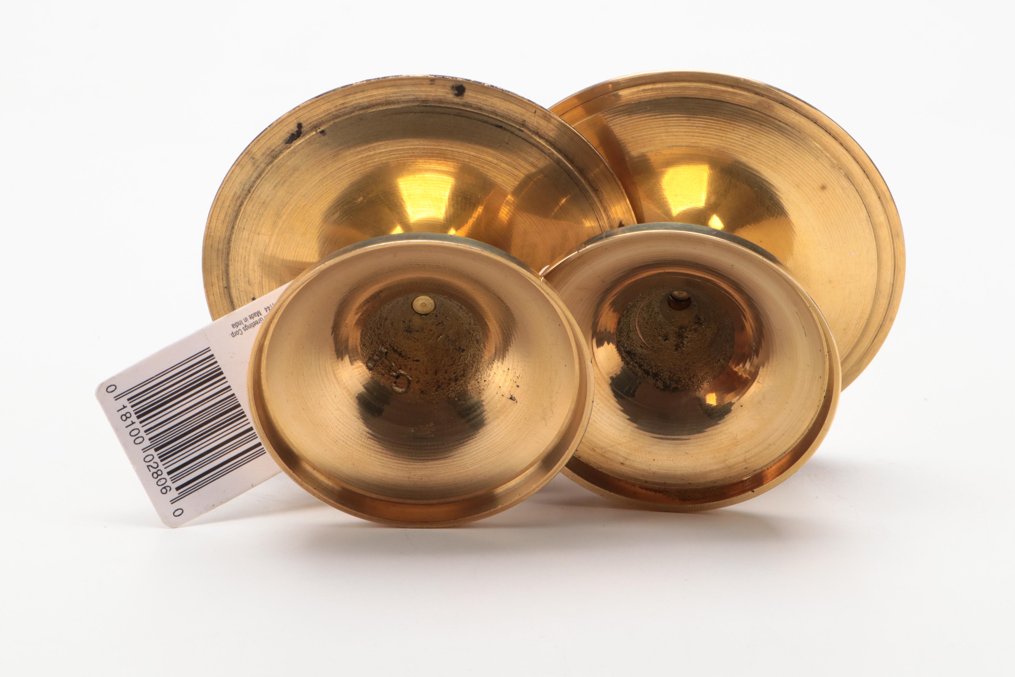 Glen Woods Studio Art Pottery Flower Frog with Brass Candle Holders