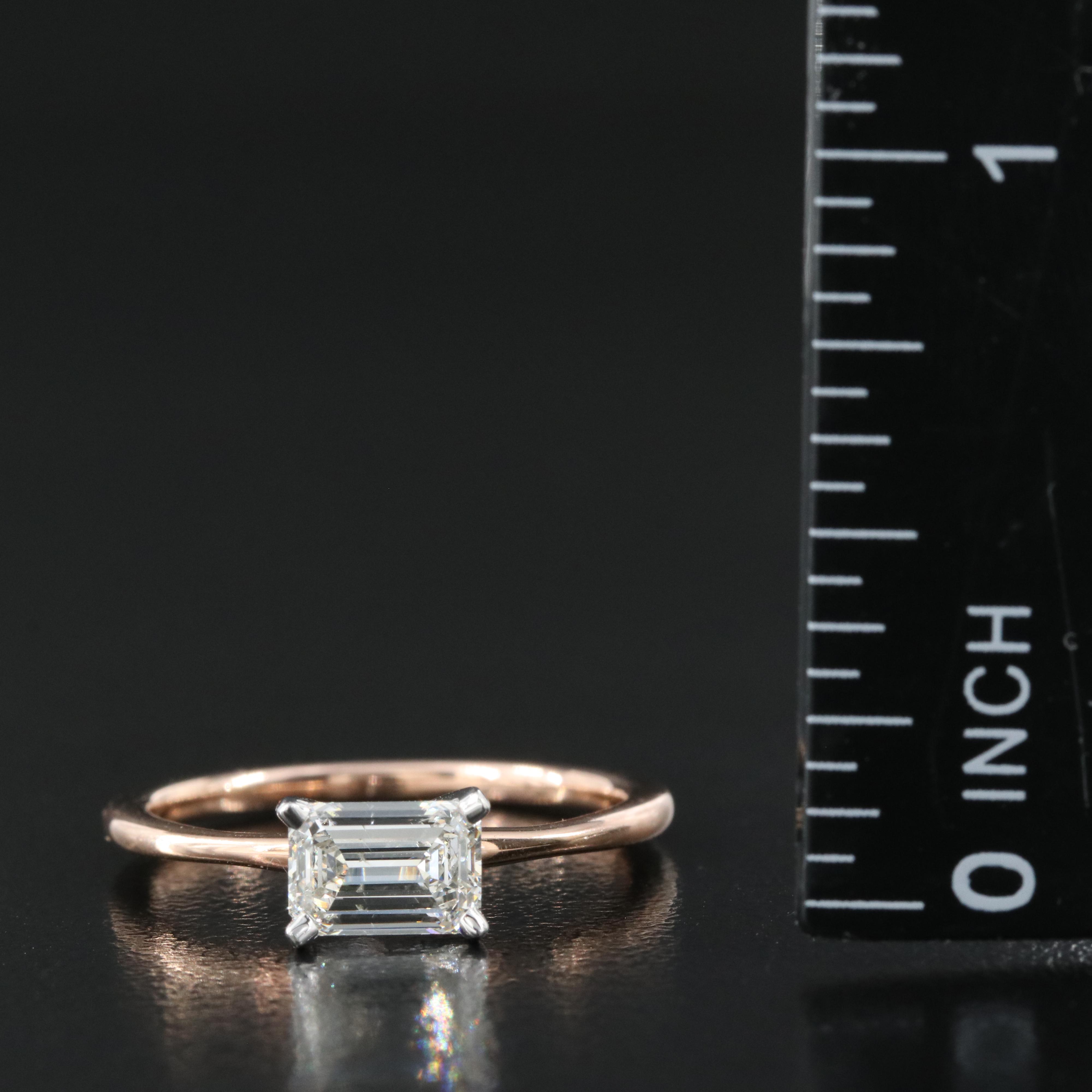 14K Rose Gold 0.86 CT Lab Grown Diamond Solitaire Ring with IGI Online Report
