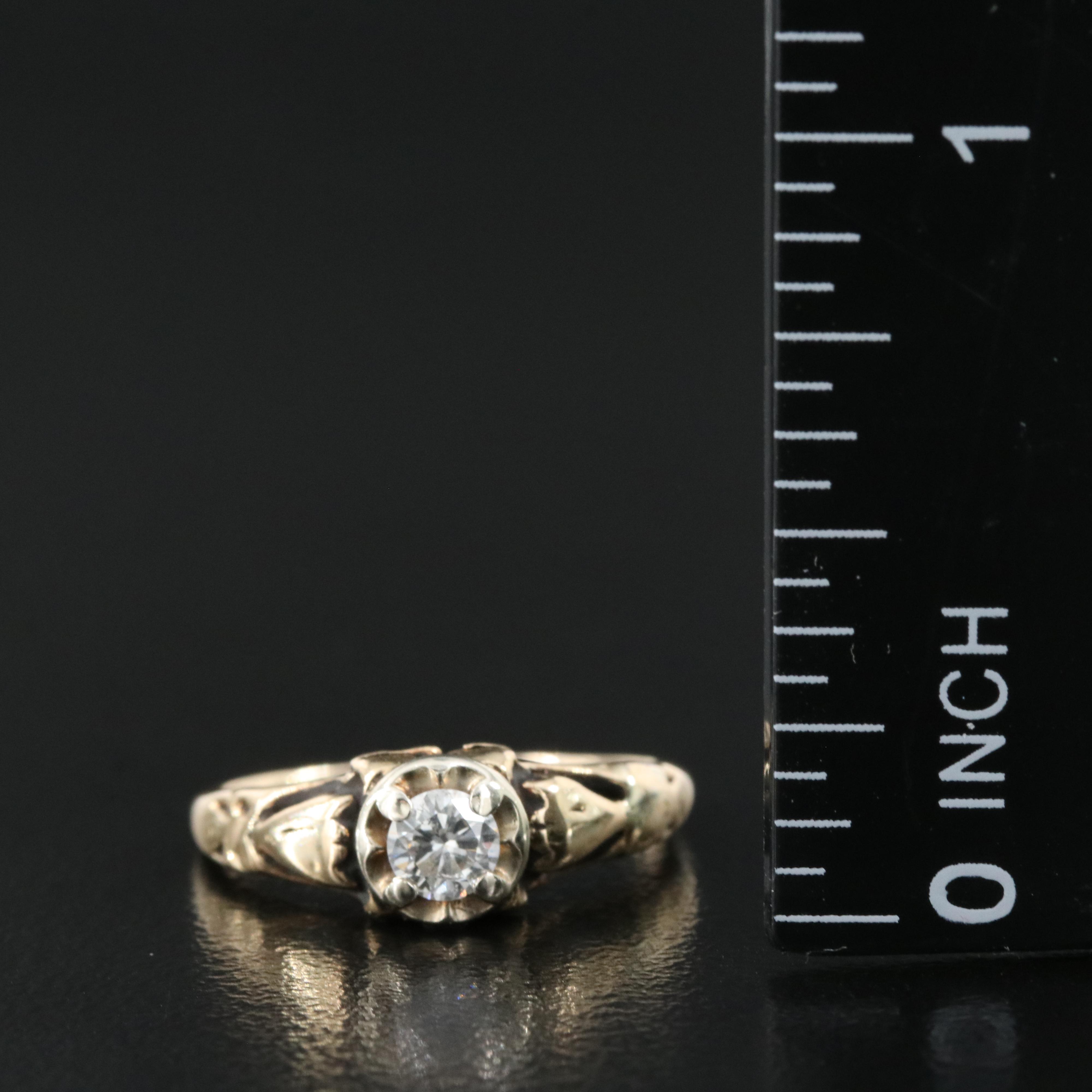 14K 0.18 CT Diamond Solitaire Ring