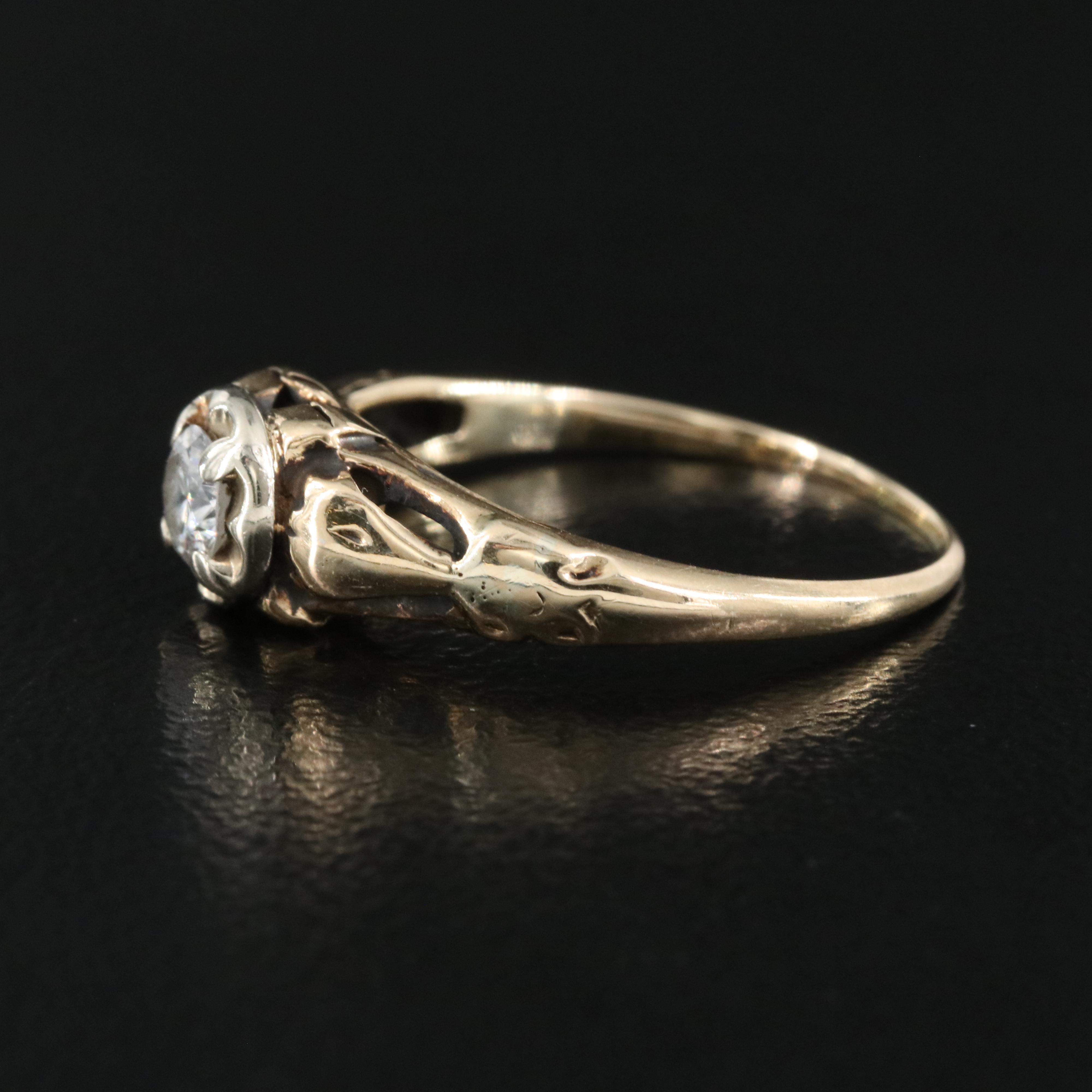 14K 0.18 CT Diamond Solitaire Ring