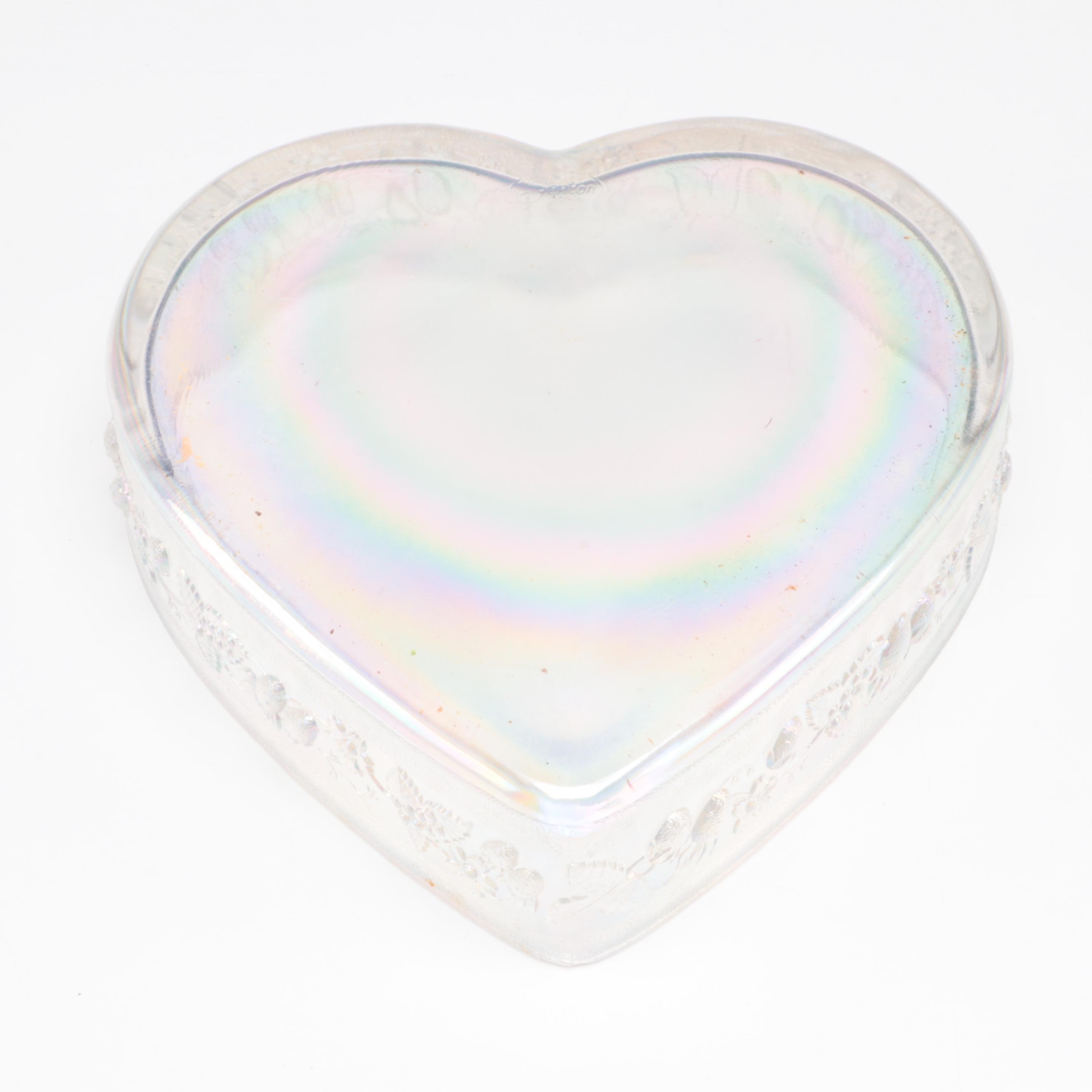 Fenton Glass Box and Compotes