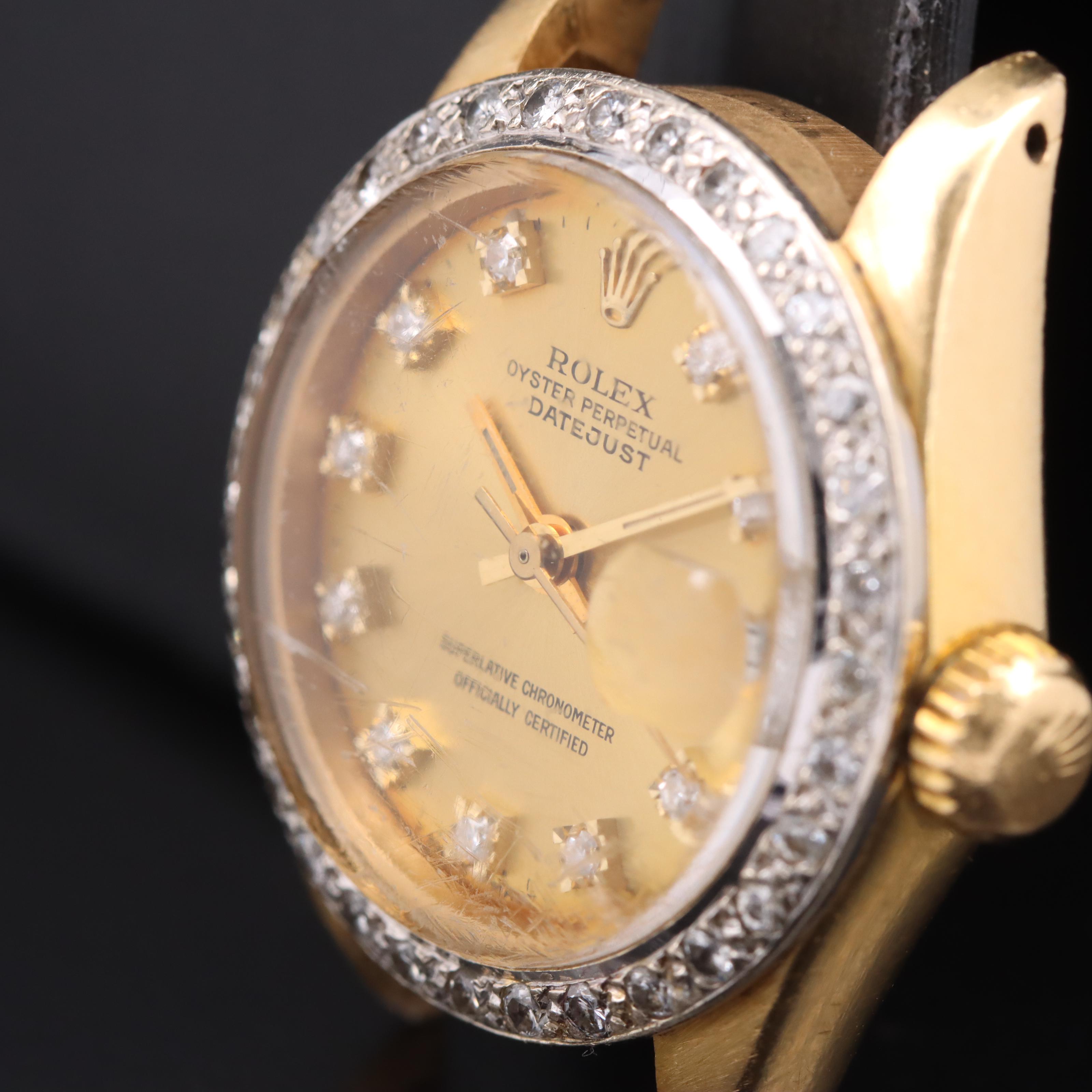 1978 14K and 18K Rolex Diamond Dial and Bezel Datejust Watch