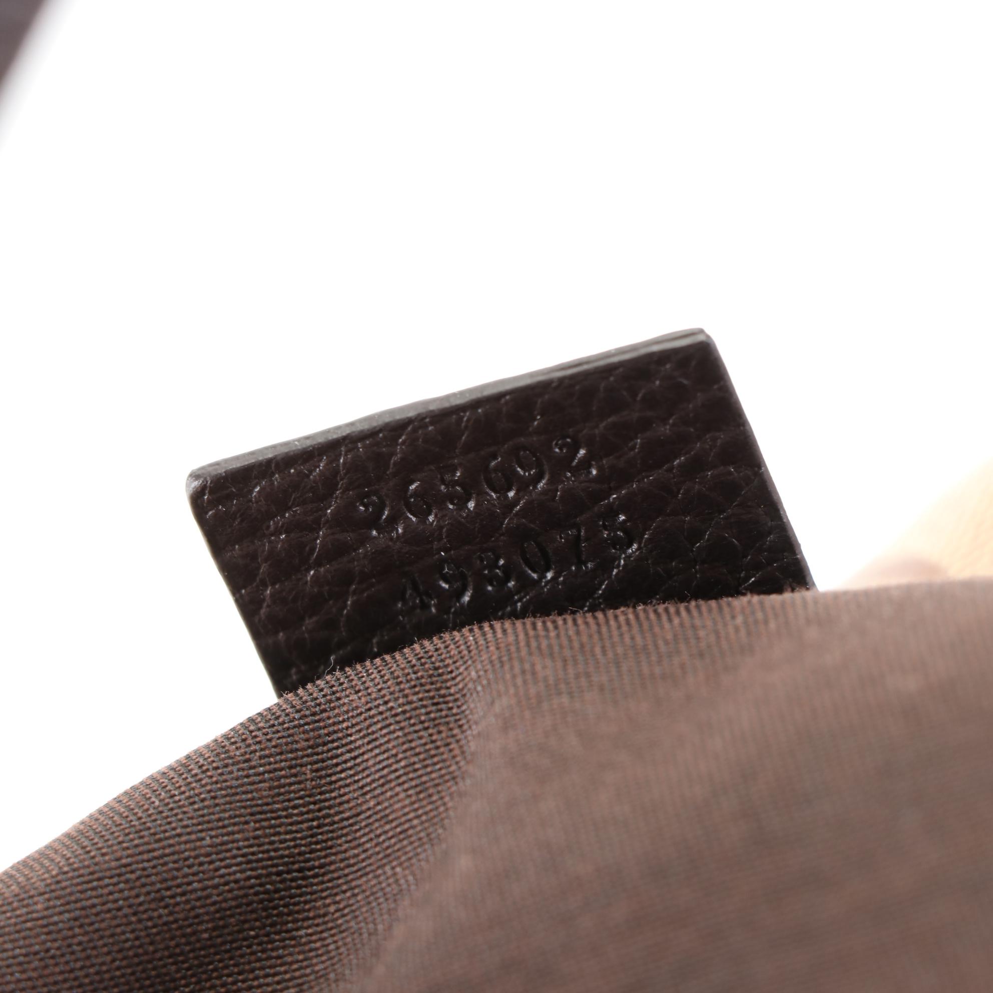 Gucci Abbey Shoulder Bag in GG Crystal Canvas and Grain Leather