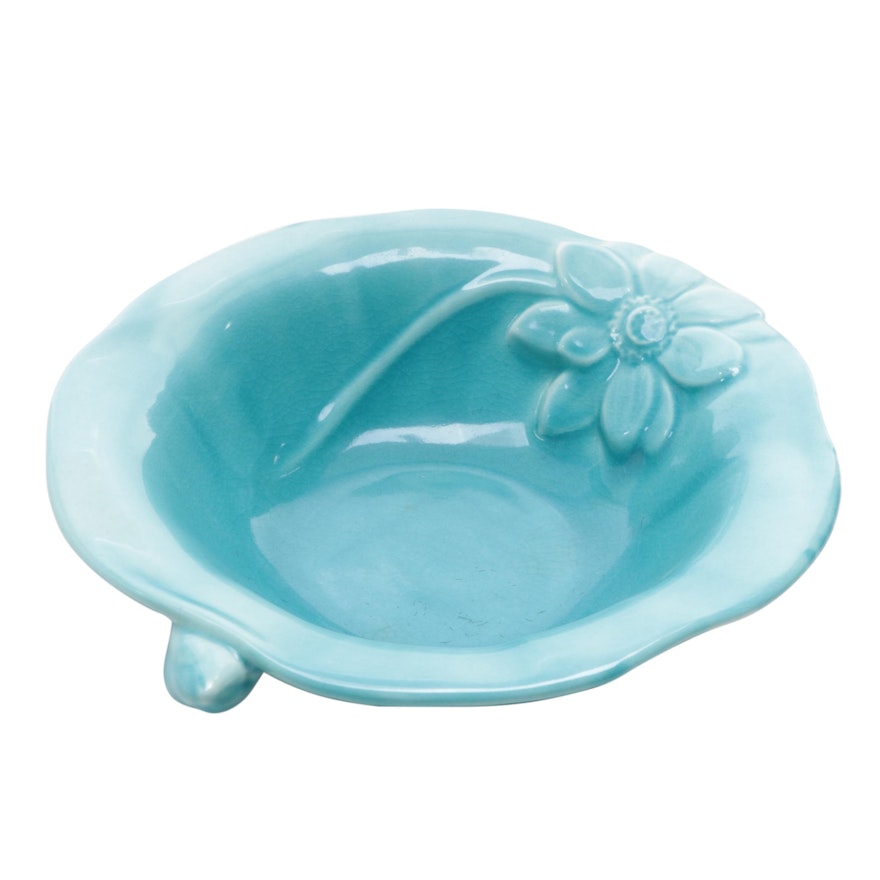 Rookwood Pottery Turquoise Glazed Water Lily Bowl, 1947