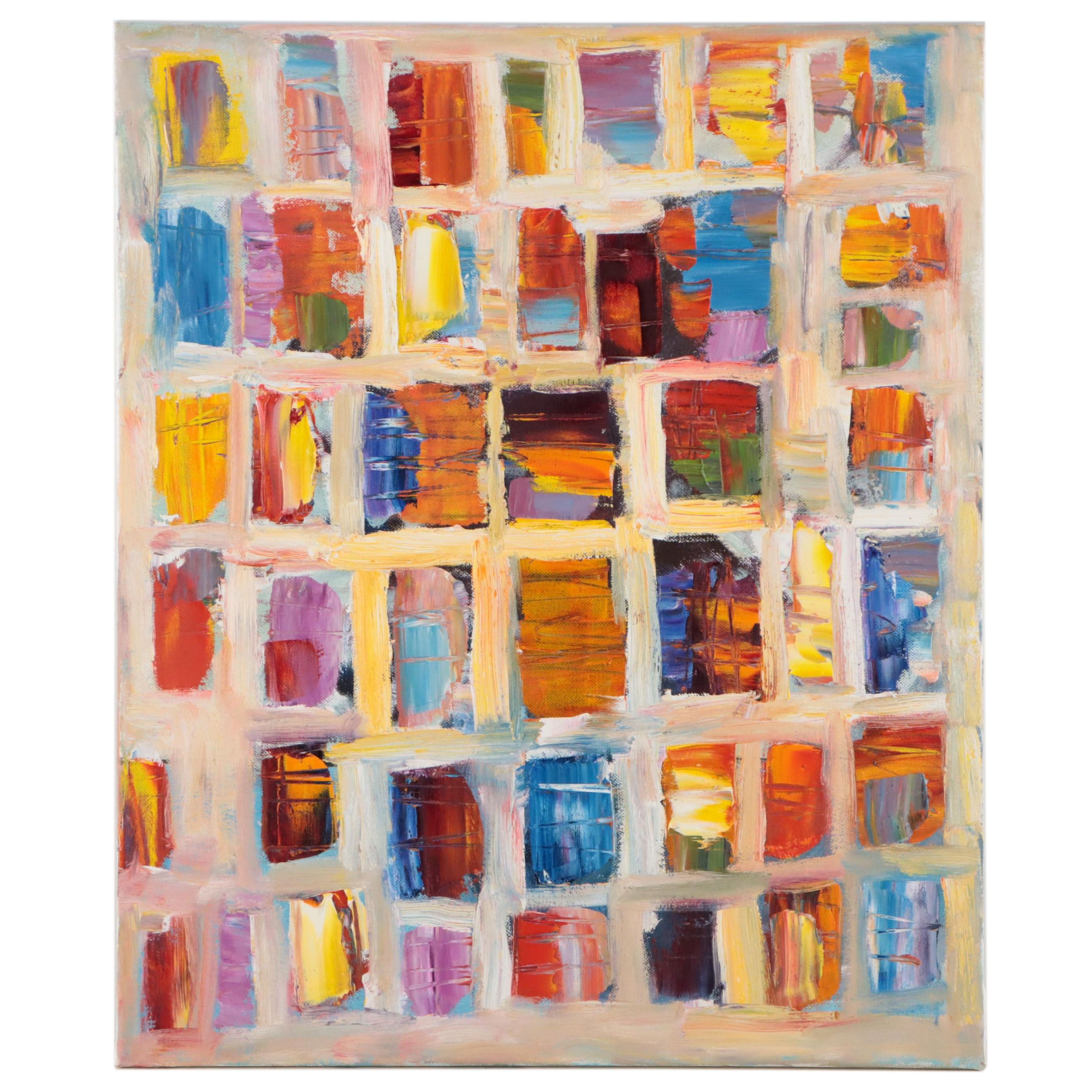 Leif Janek Abstract Oil Painting, 21st Century