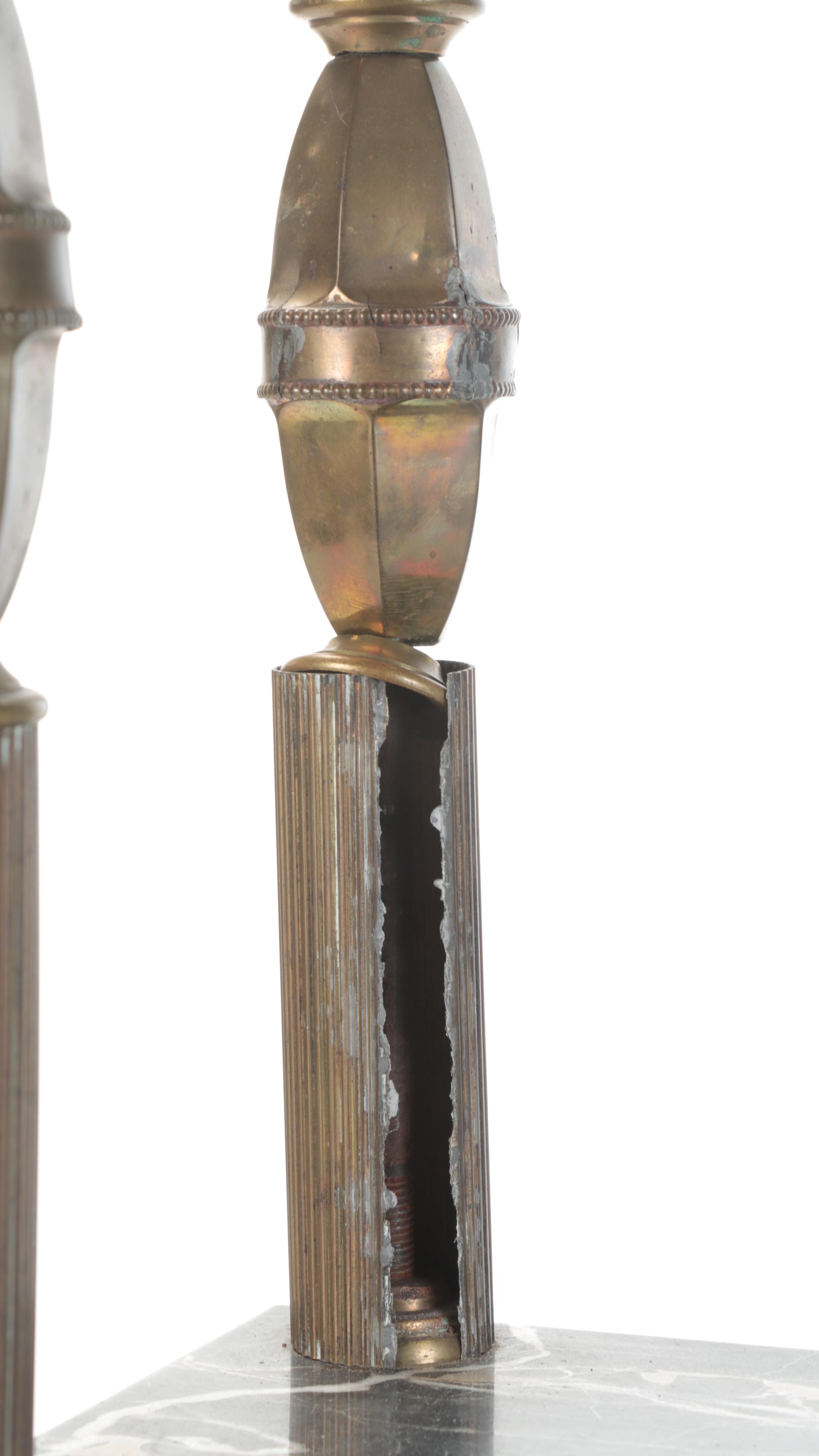 Victorian Style Metal and Marble Two Tier Plant Stand, Early to Mid-20th Century