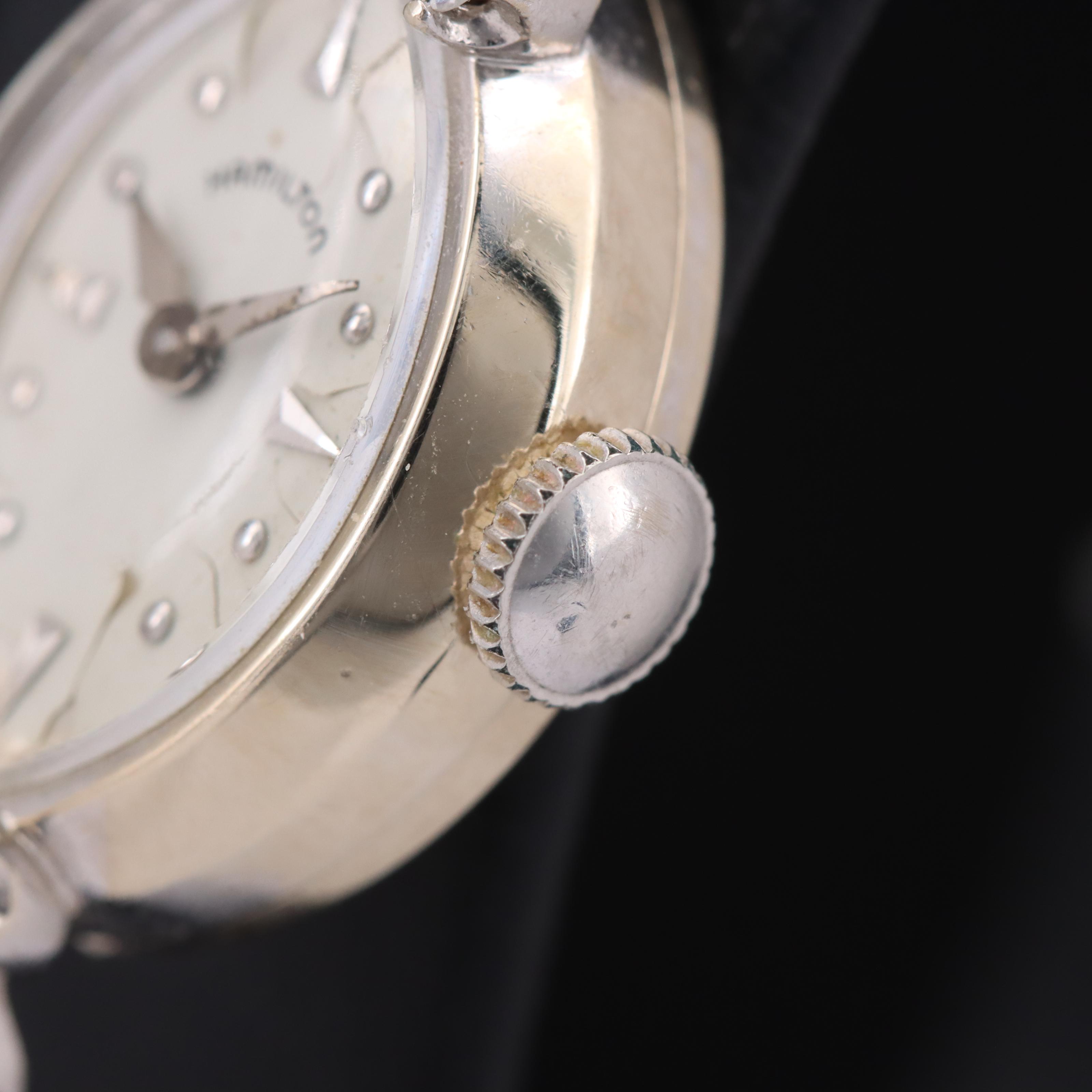 Vintage 14K Hamilton Watch with Diamond Accents