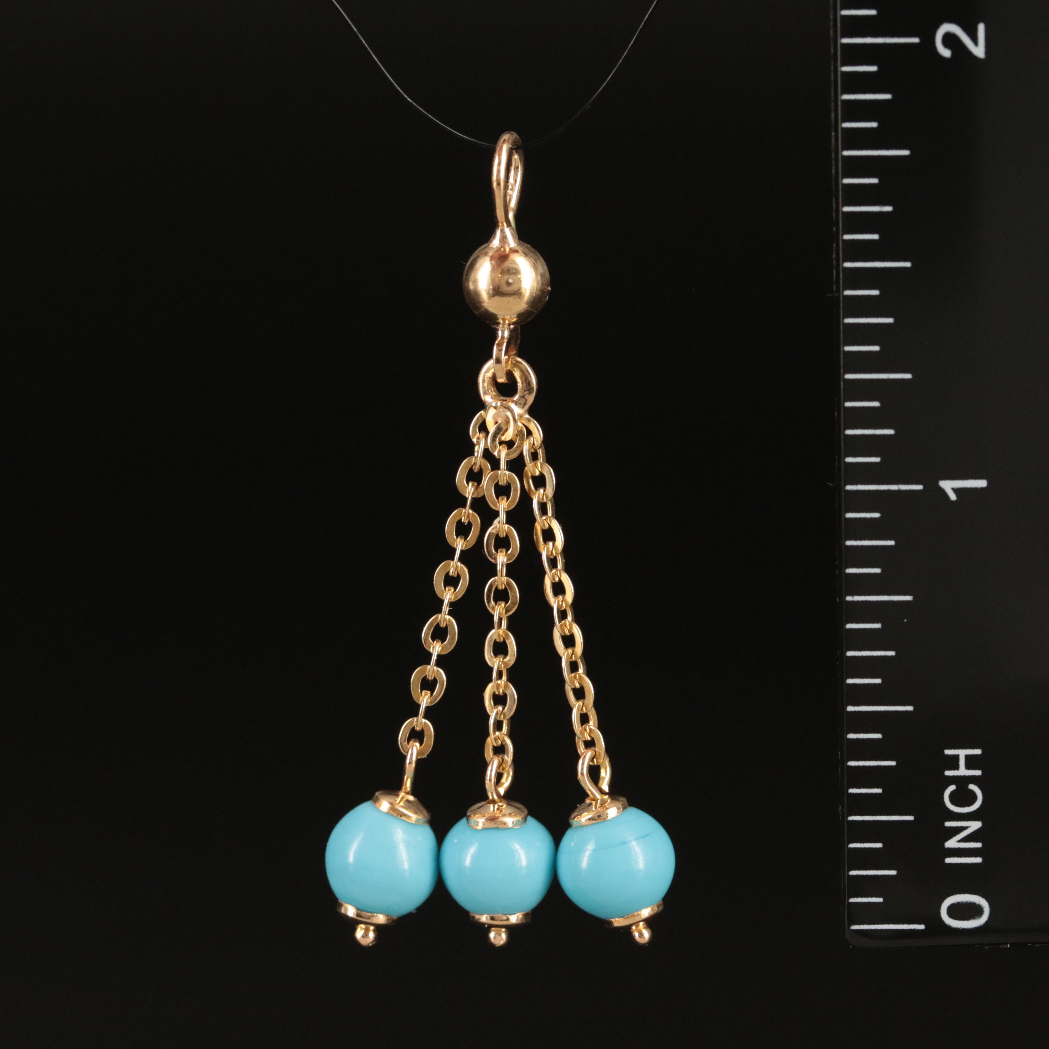 Italian 18K Imitation Turquoise Pendant