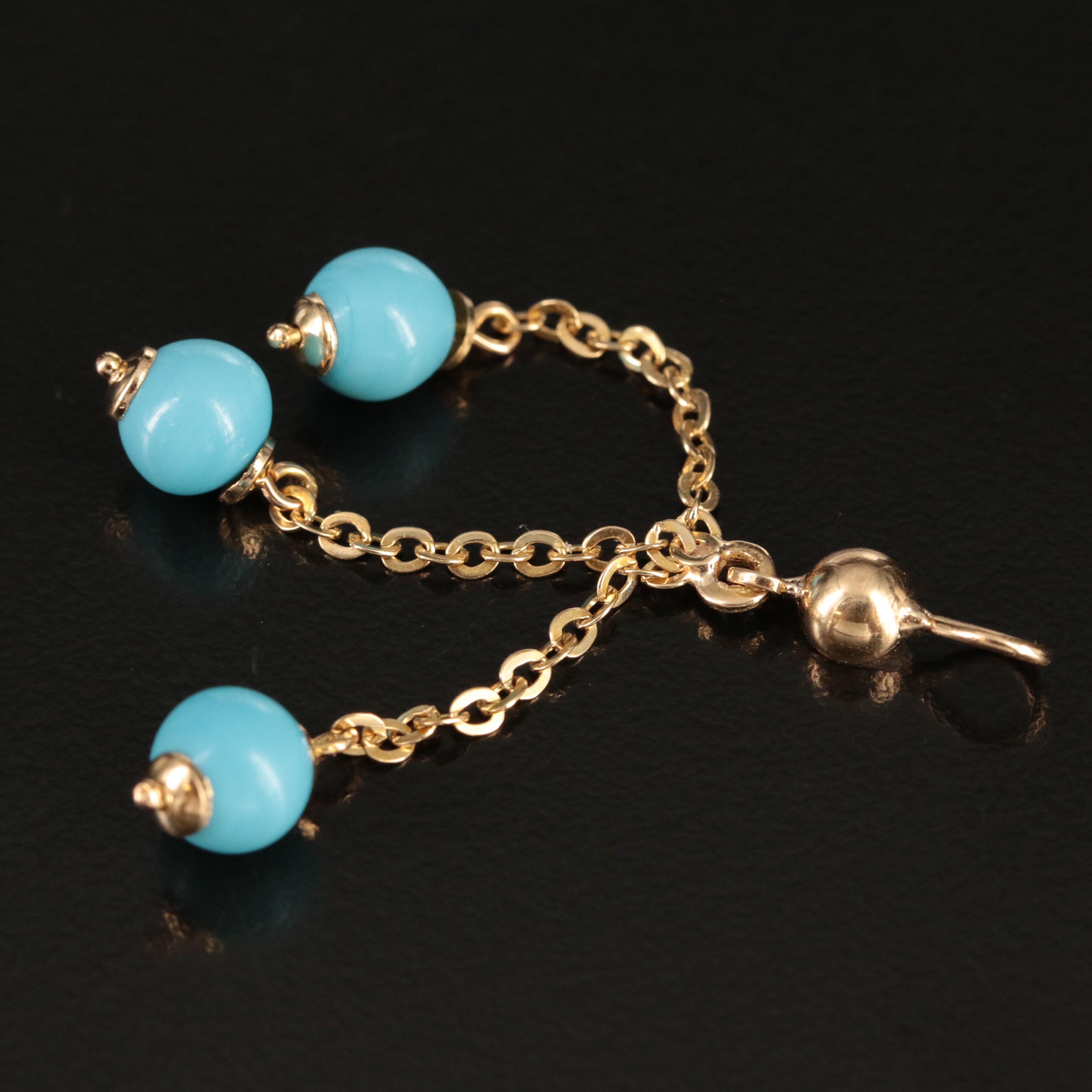 Italian 18K Imitation Turquoise Pendant