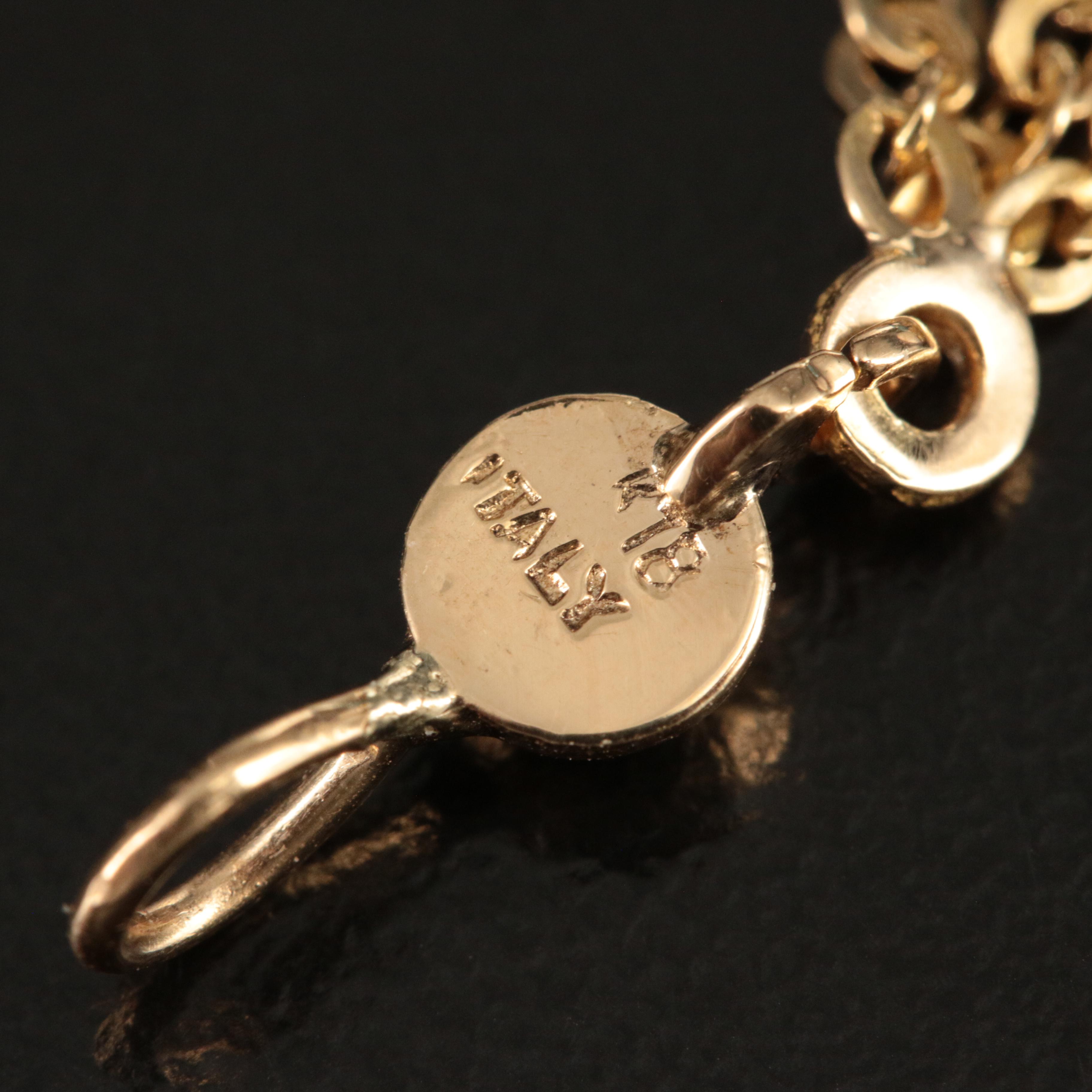 Italian 18K Imitation Turquoise Pendant