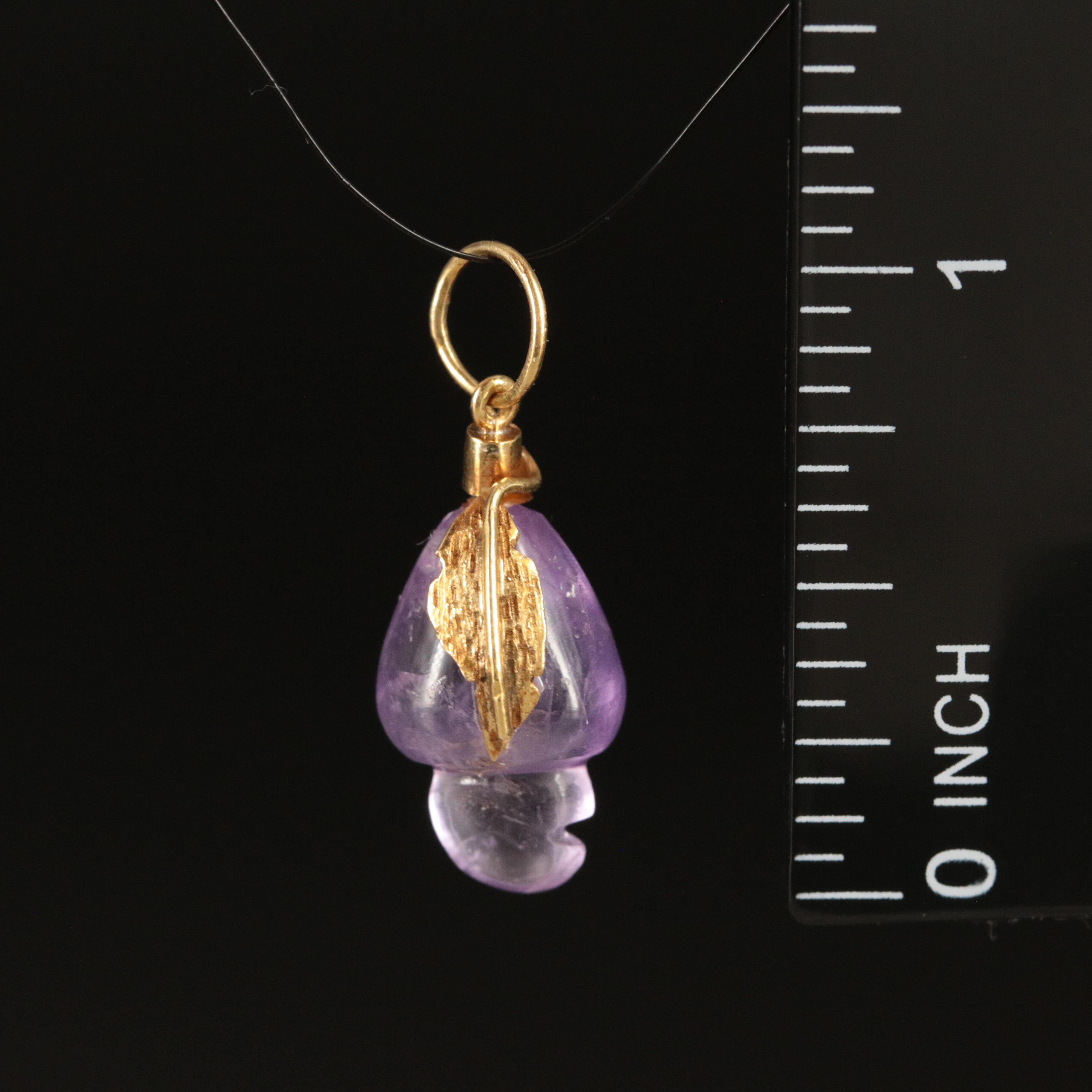 18K Amethyst Cashew Fruit Pendant
