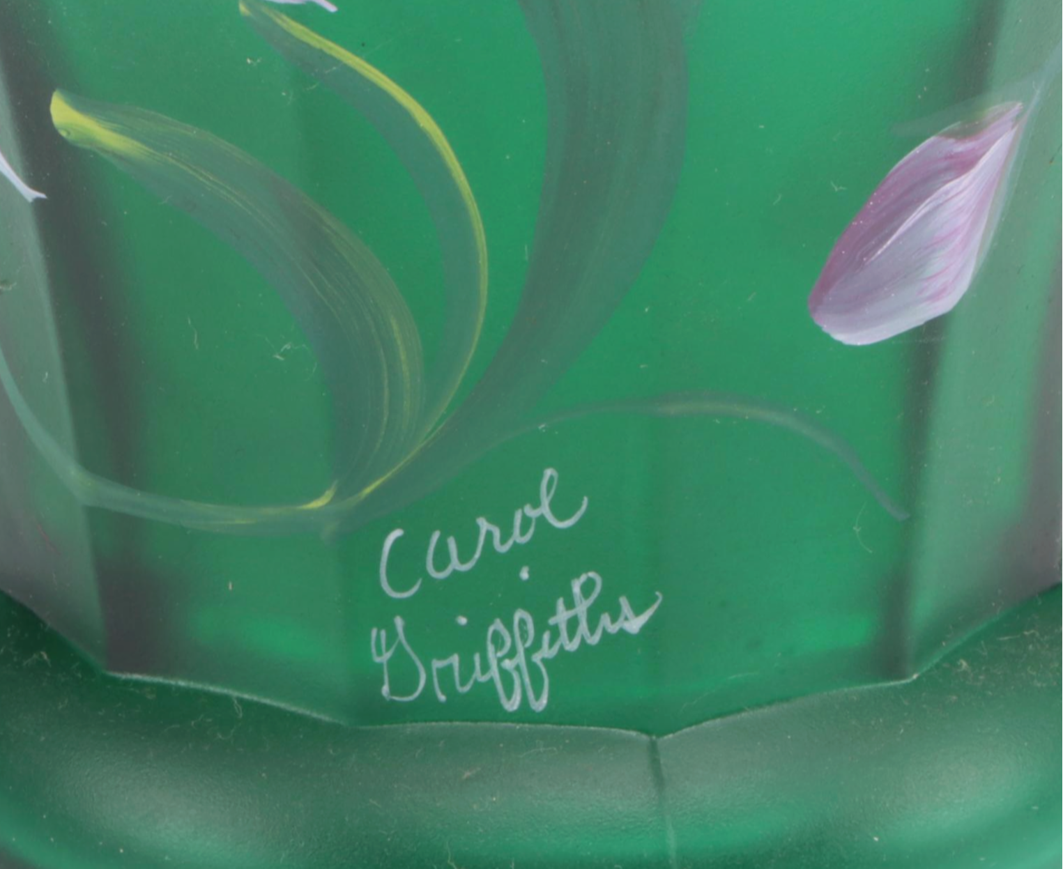 Fenton Hand-Painted Emerald Green Glass Décor with Other Hen on Nest Dish