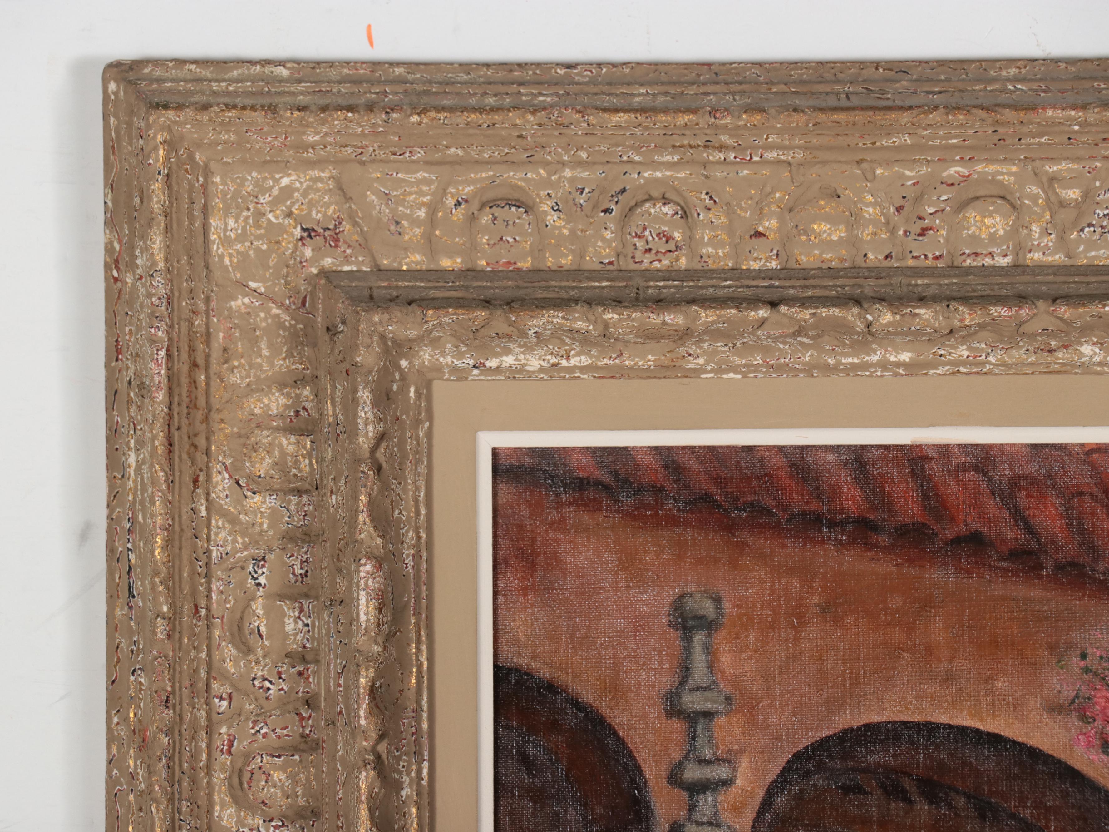 F. Michael Cheney Oil Painting of Spanish Courtyard