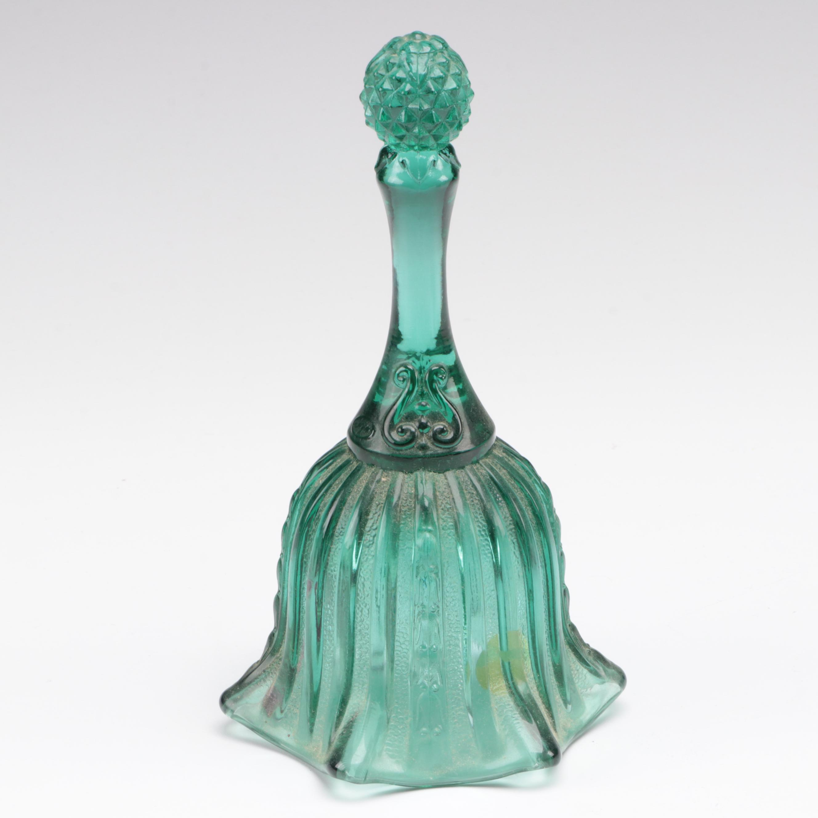 Fenton Hand-Painted Emerald Green Glass Décor with Other Hen on Nest Dish