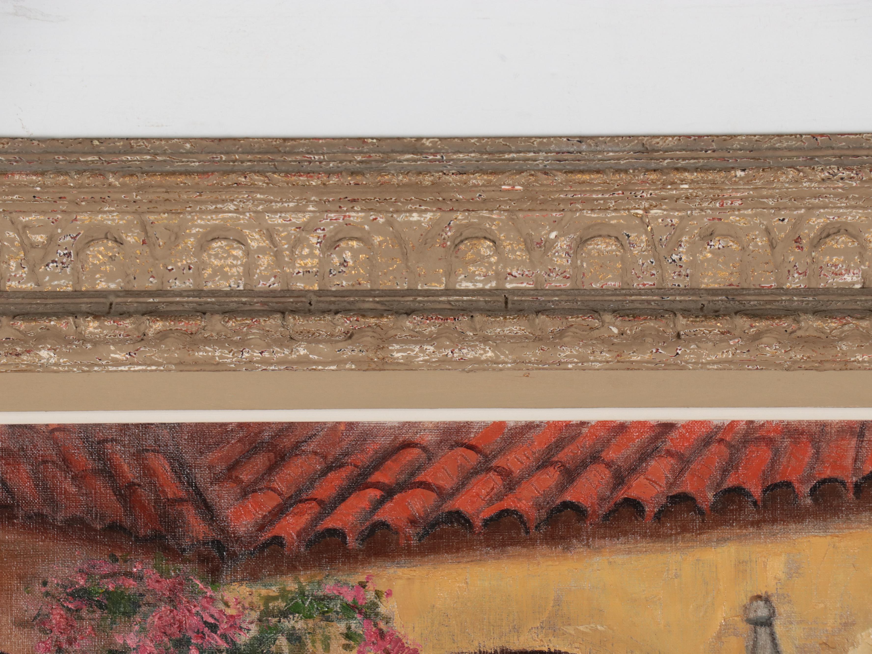 F. Michael Cheney Oil Painting of Spanish Courtyard