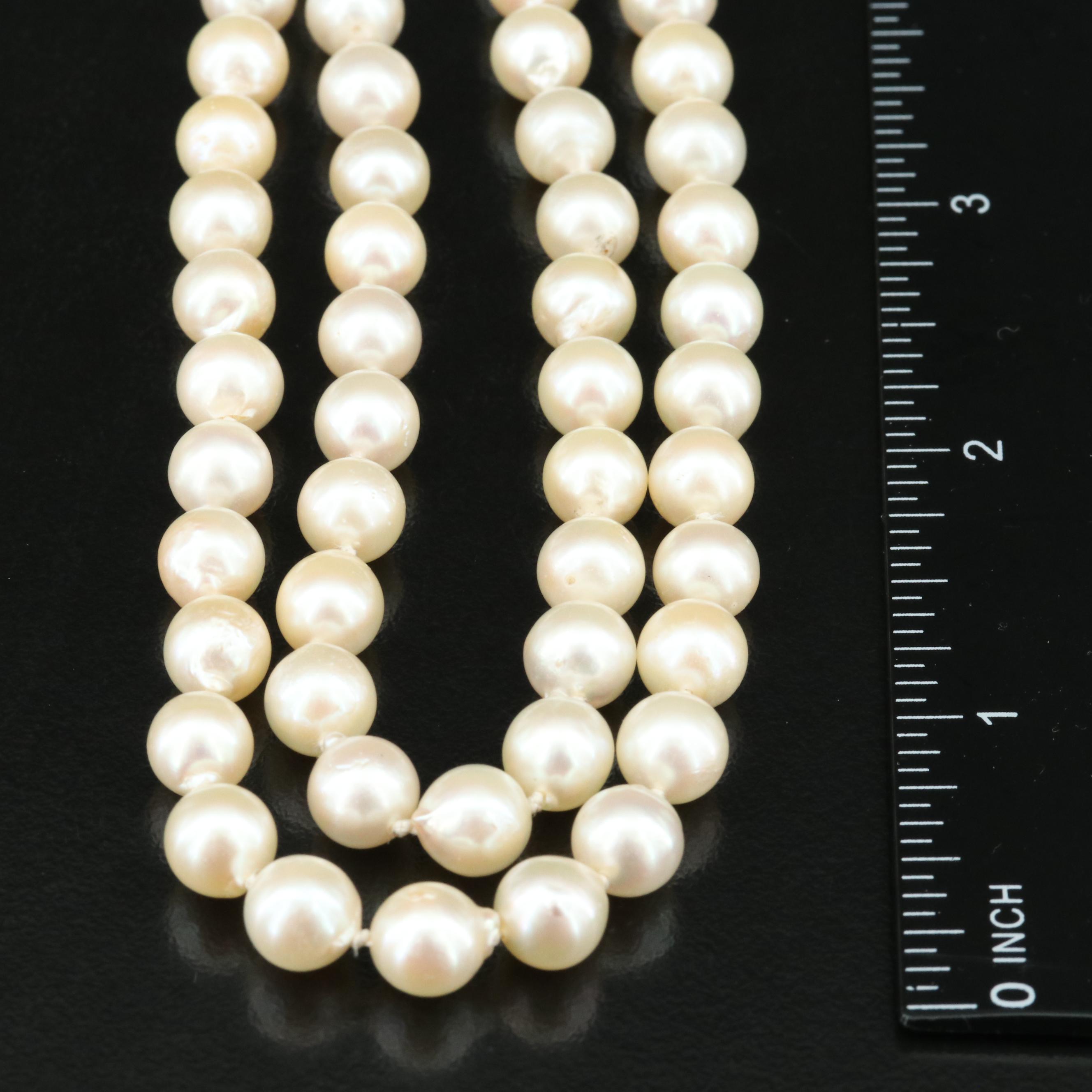 Pearl Necklace with 18K Adjustable Shortener Clasp