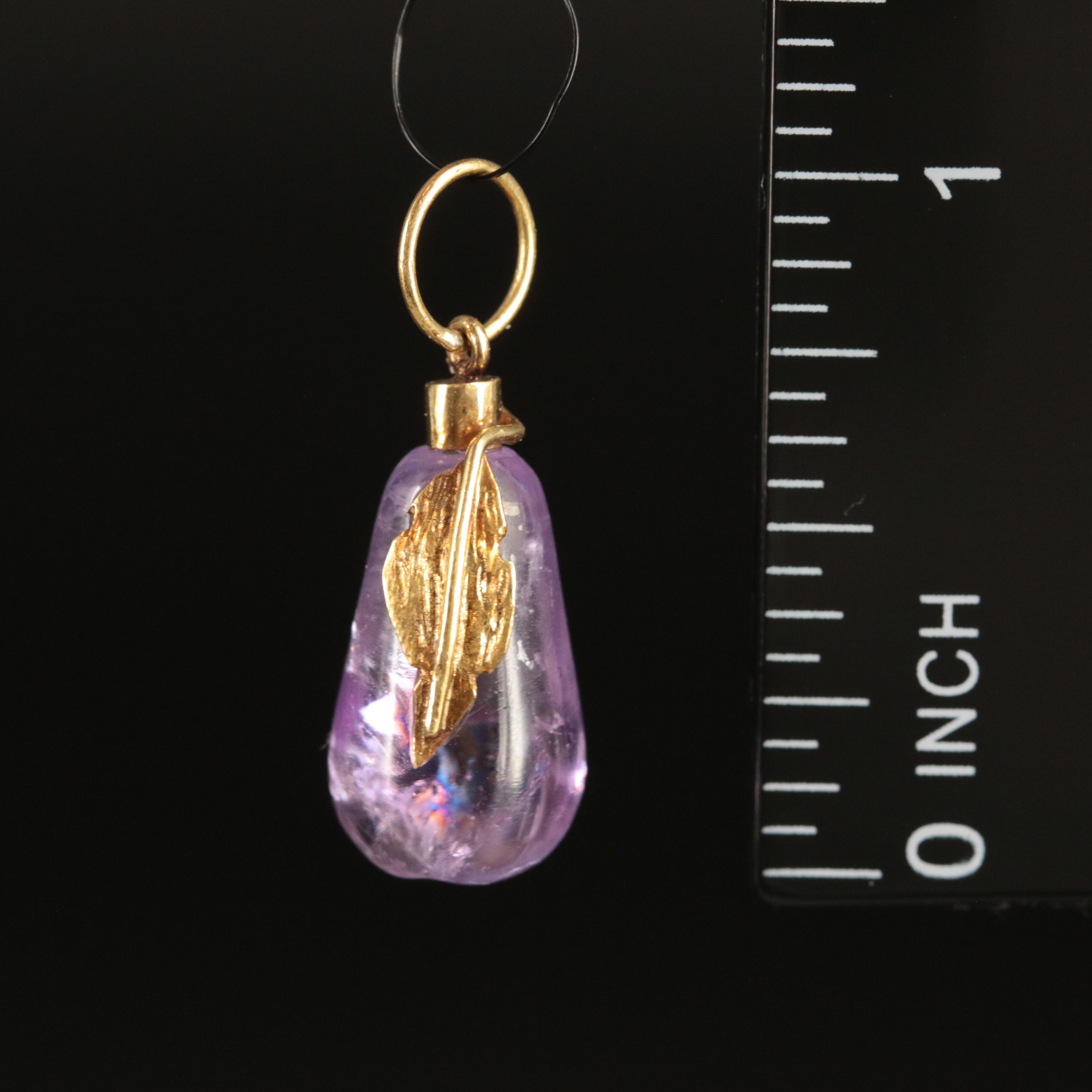 18K Amethyst Pear Charm