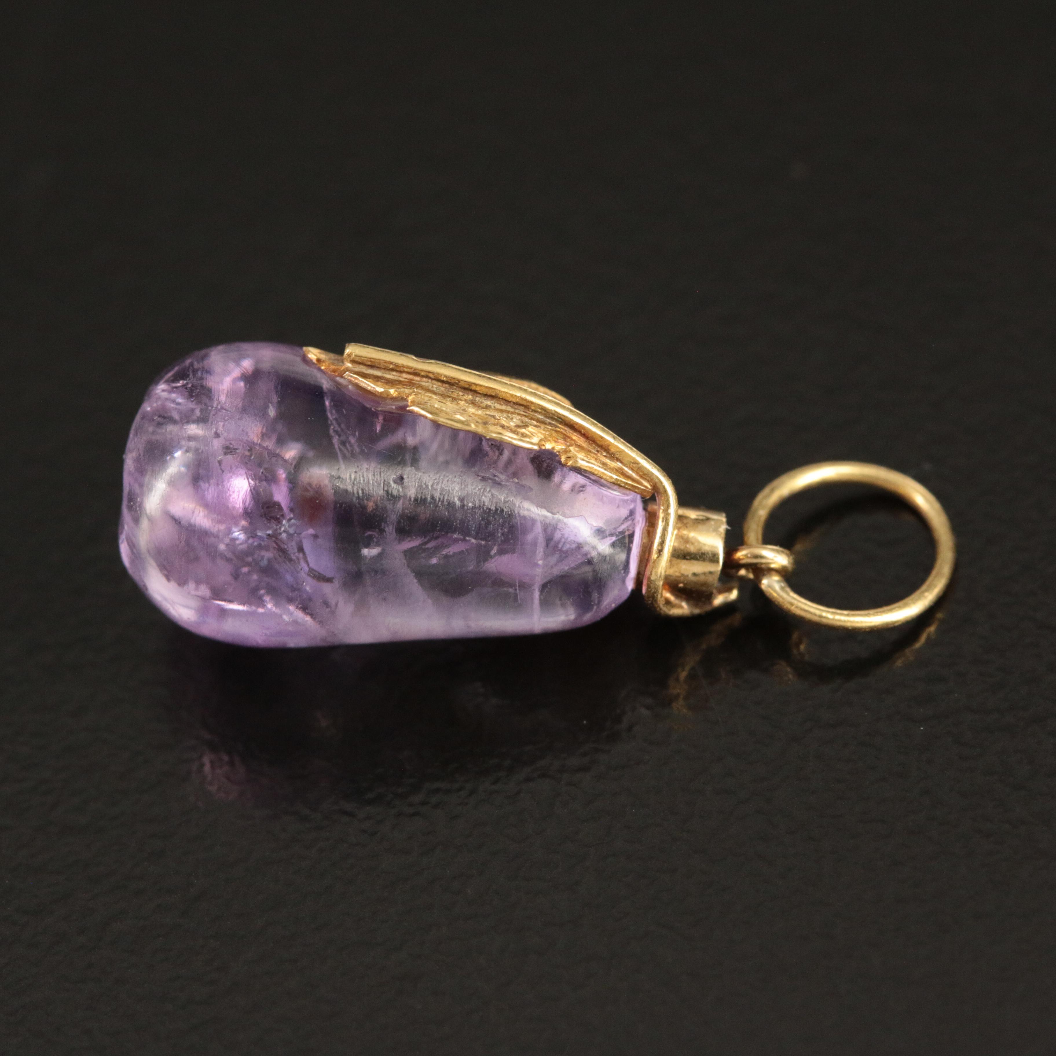 18K Amethyst Pear Charm