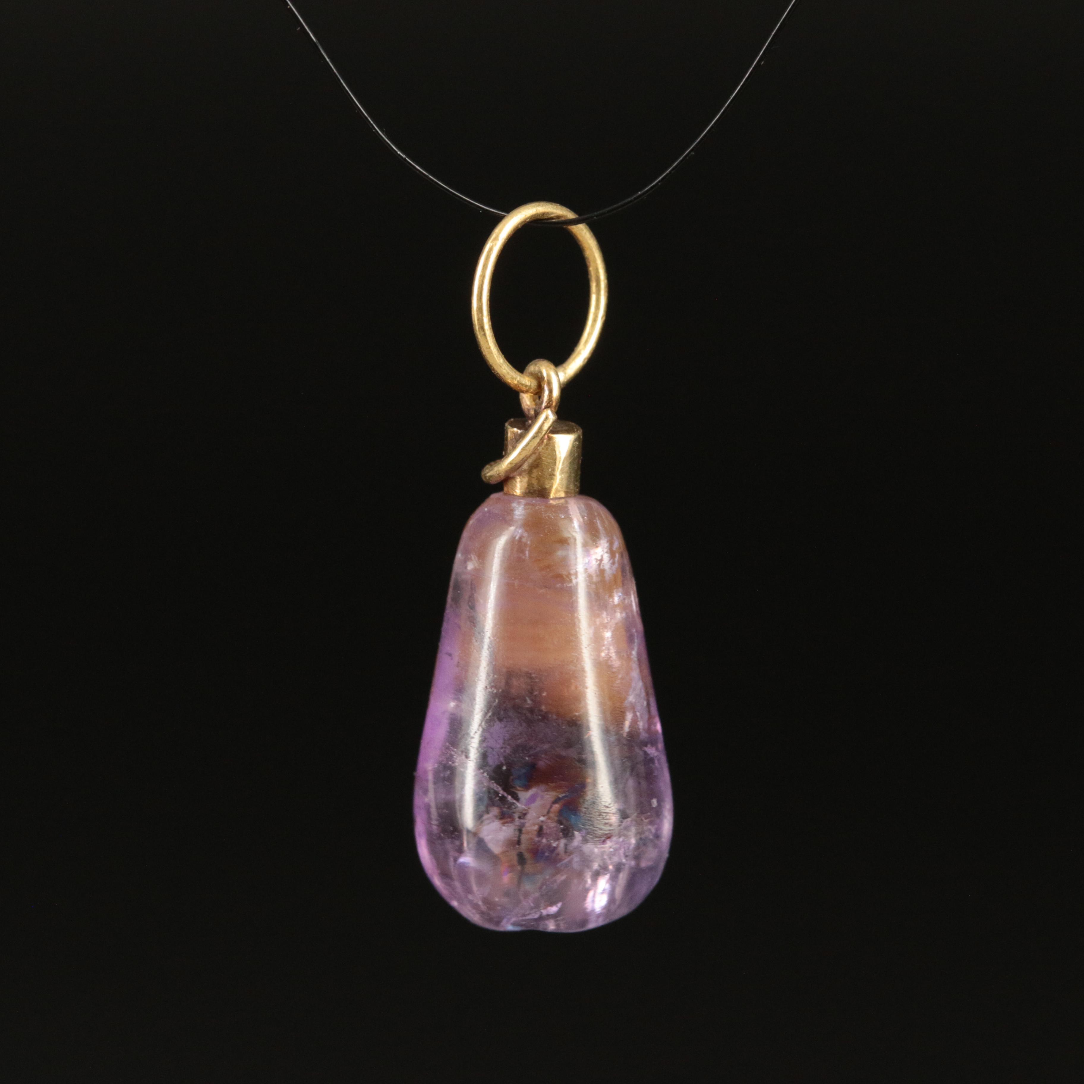18K Amethyst Pear Charm