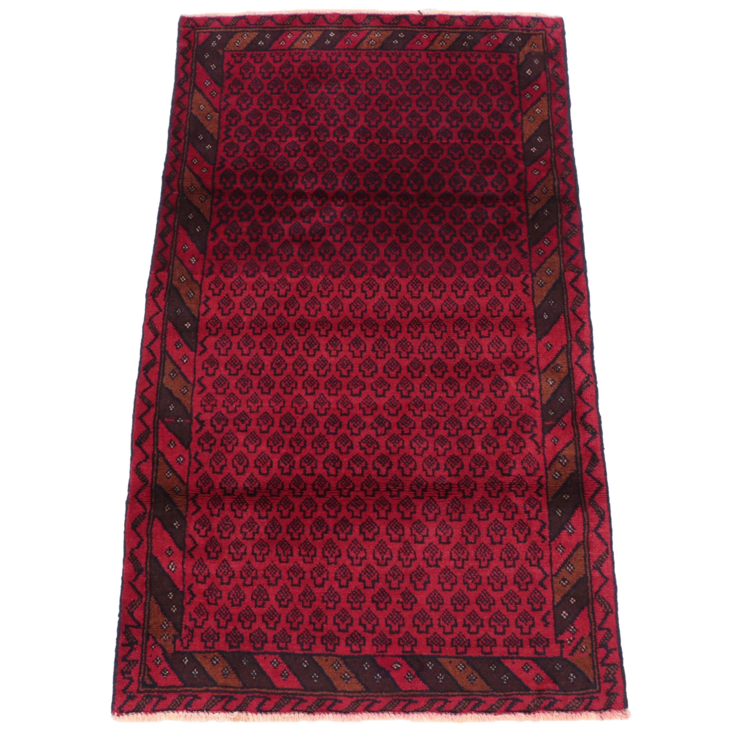 2'10 x 4'10 Hand-Knotted Afghan Baluch Accent Rug