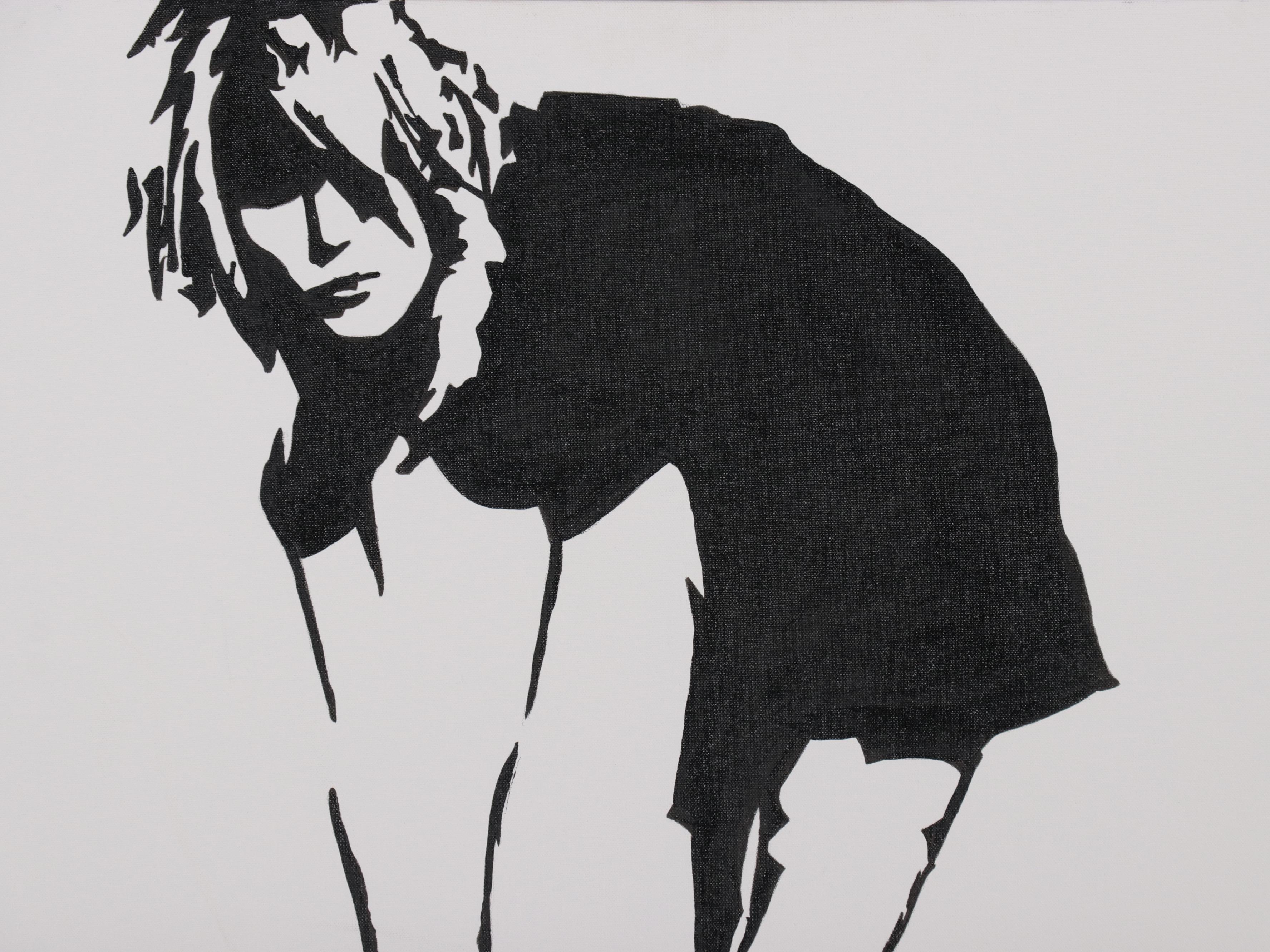 Contemporary Stencil-Style Acrylic Painting