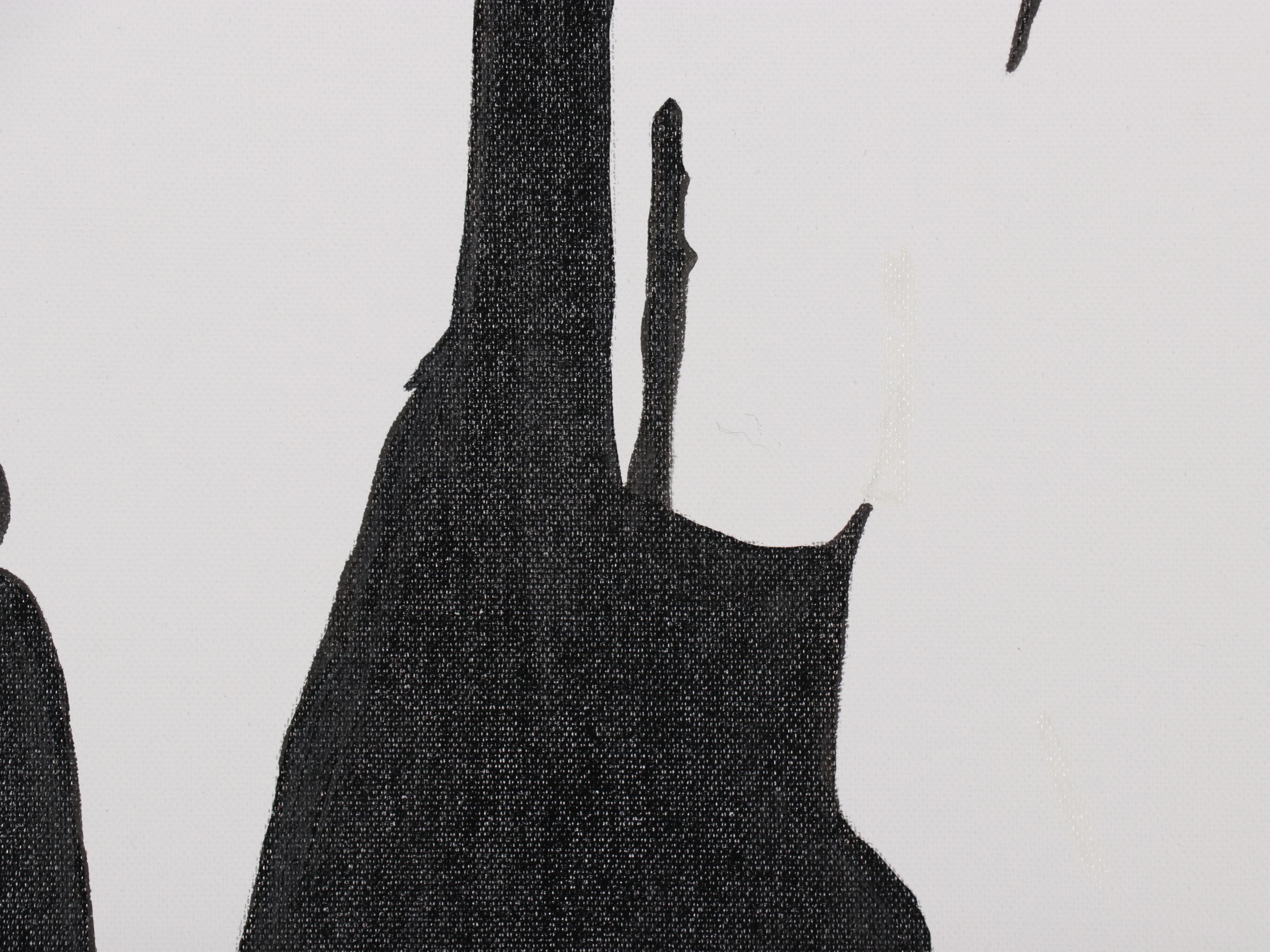 Contemporary Stencil-Style Acrylic Painting