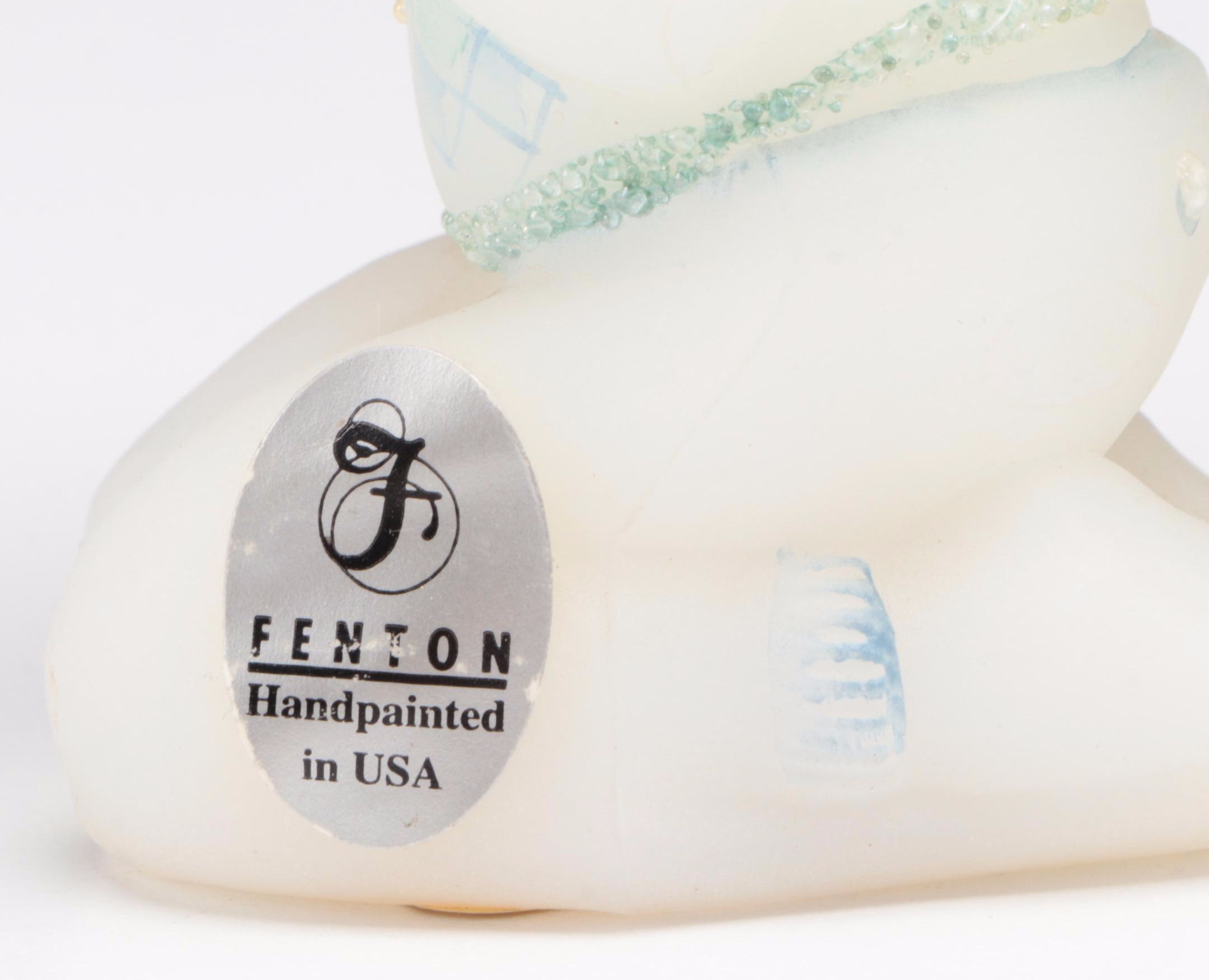 Fenton Hand-Painted Glass Children and Rocking Horse Figurines