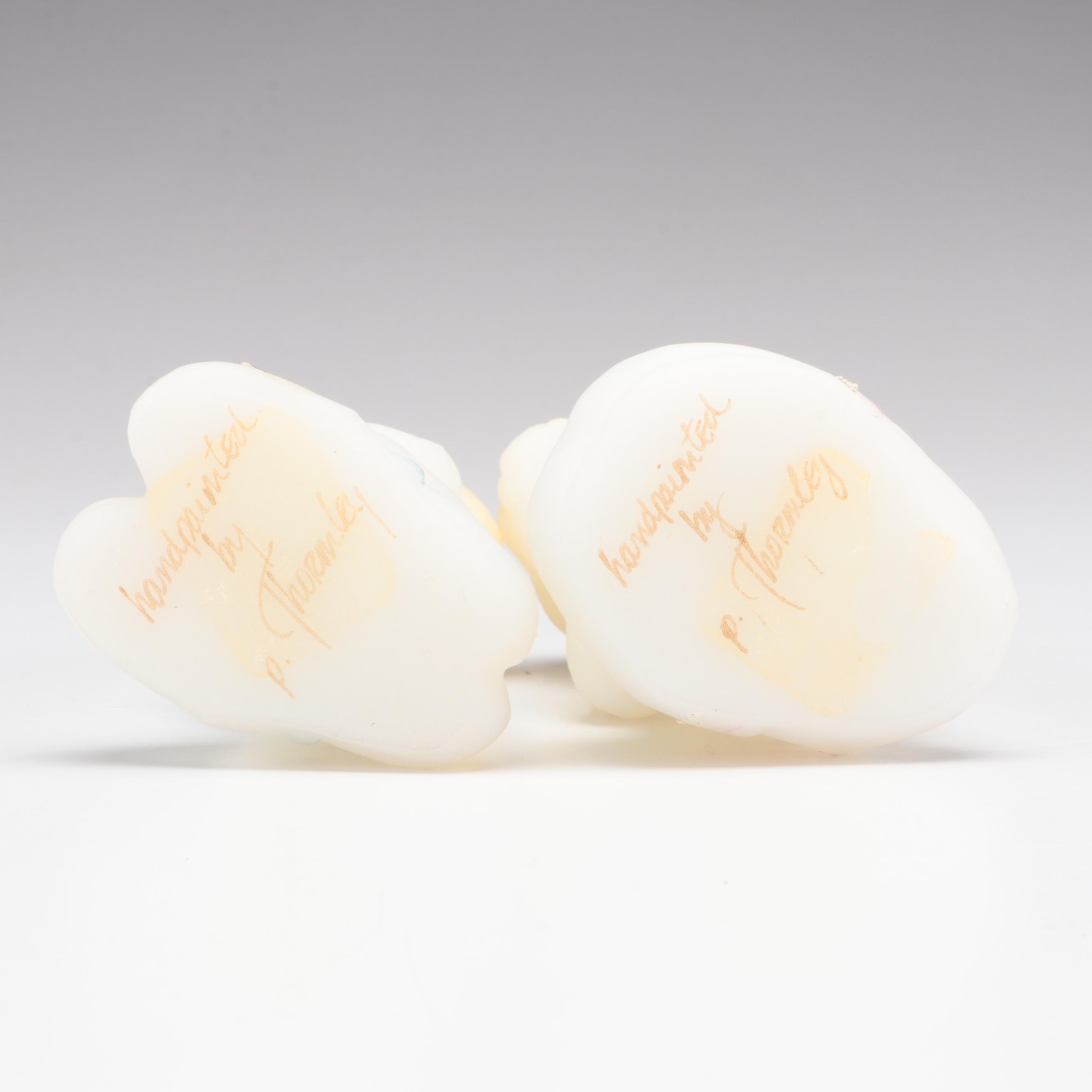 Fenton Hand-Painted Glass Children and Rocking Horse Figurines