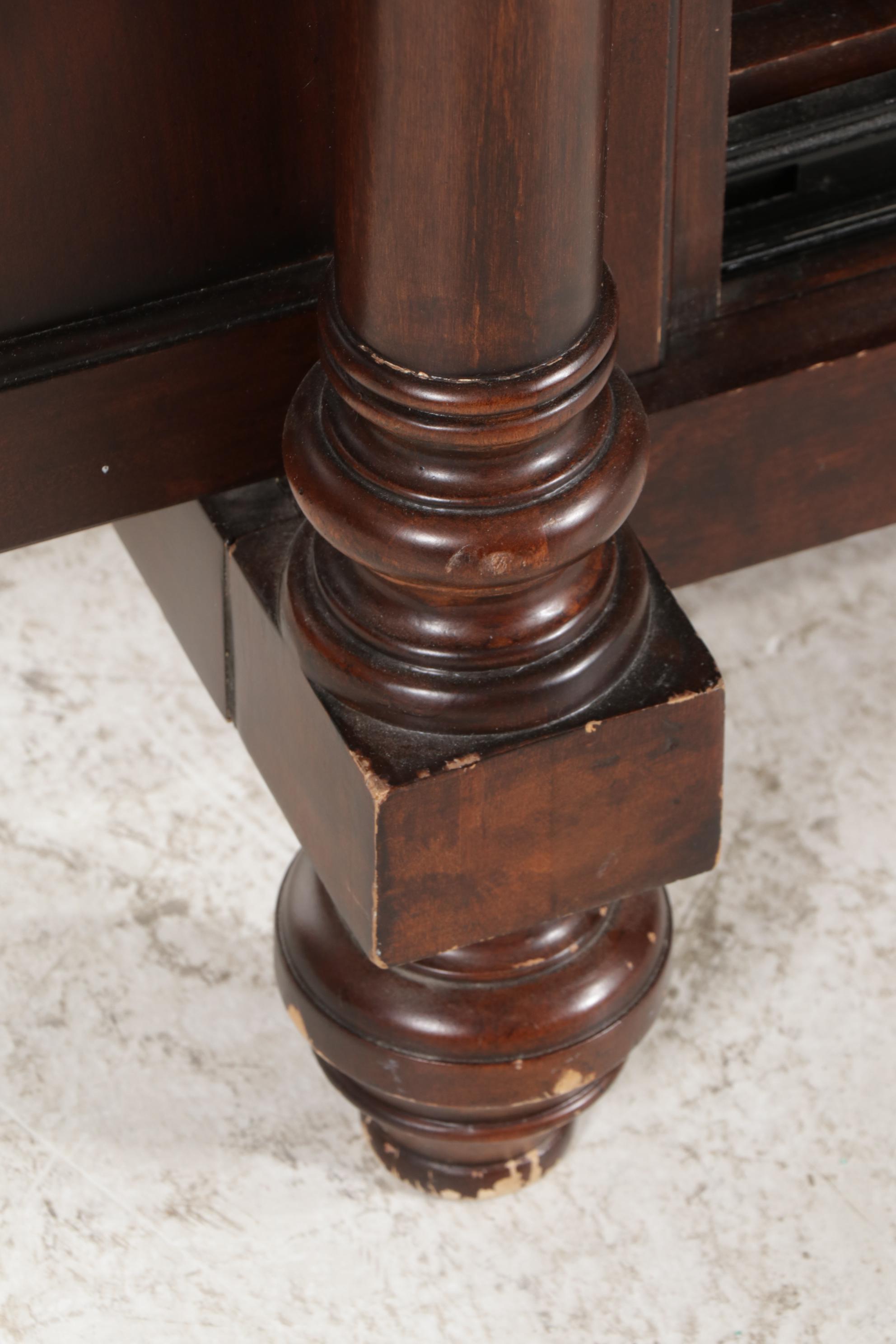 Neoclassical Style Mahogany Finish Television Cabinet