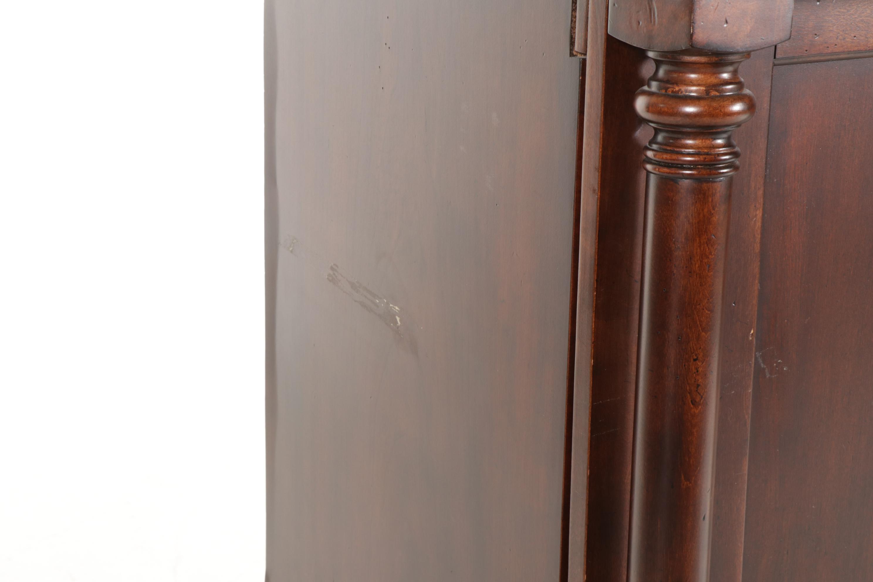 Neoclassical Style Mahogany Finish Television Cabinet