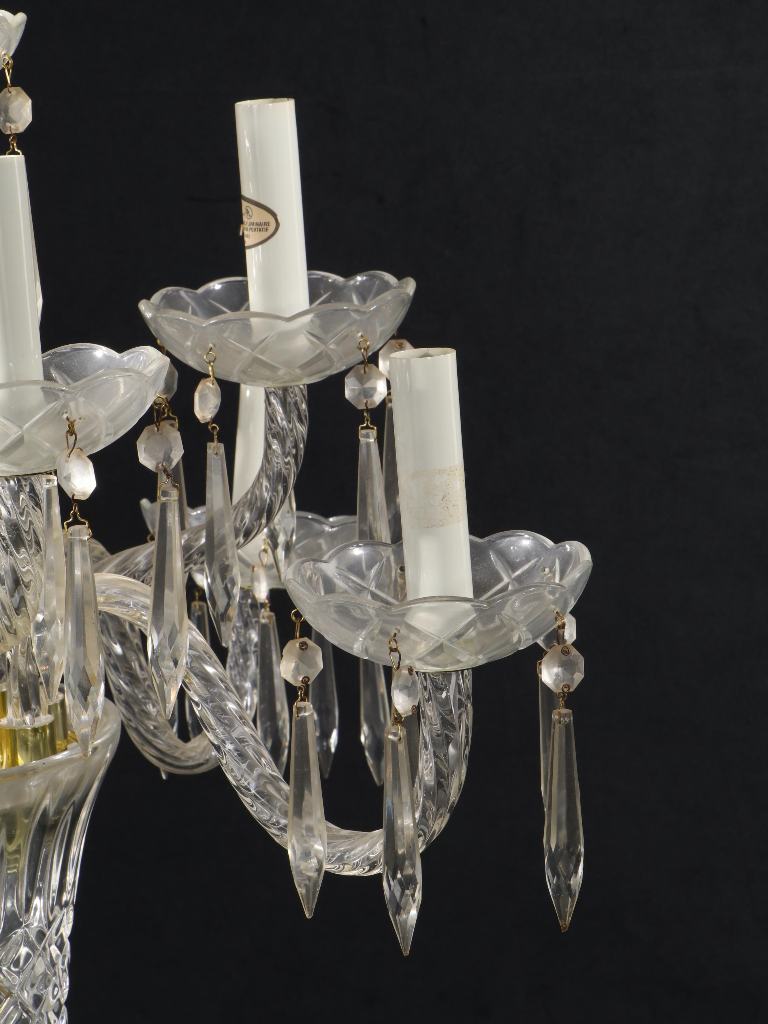 Crystal Clear Industries Nine-Arm Candelabra Table Lamp