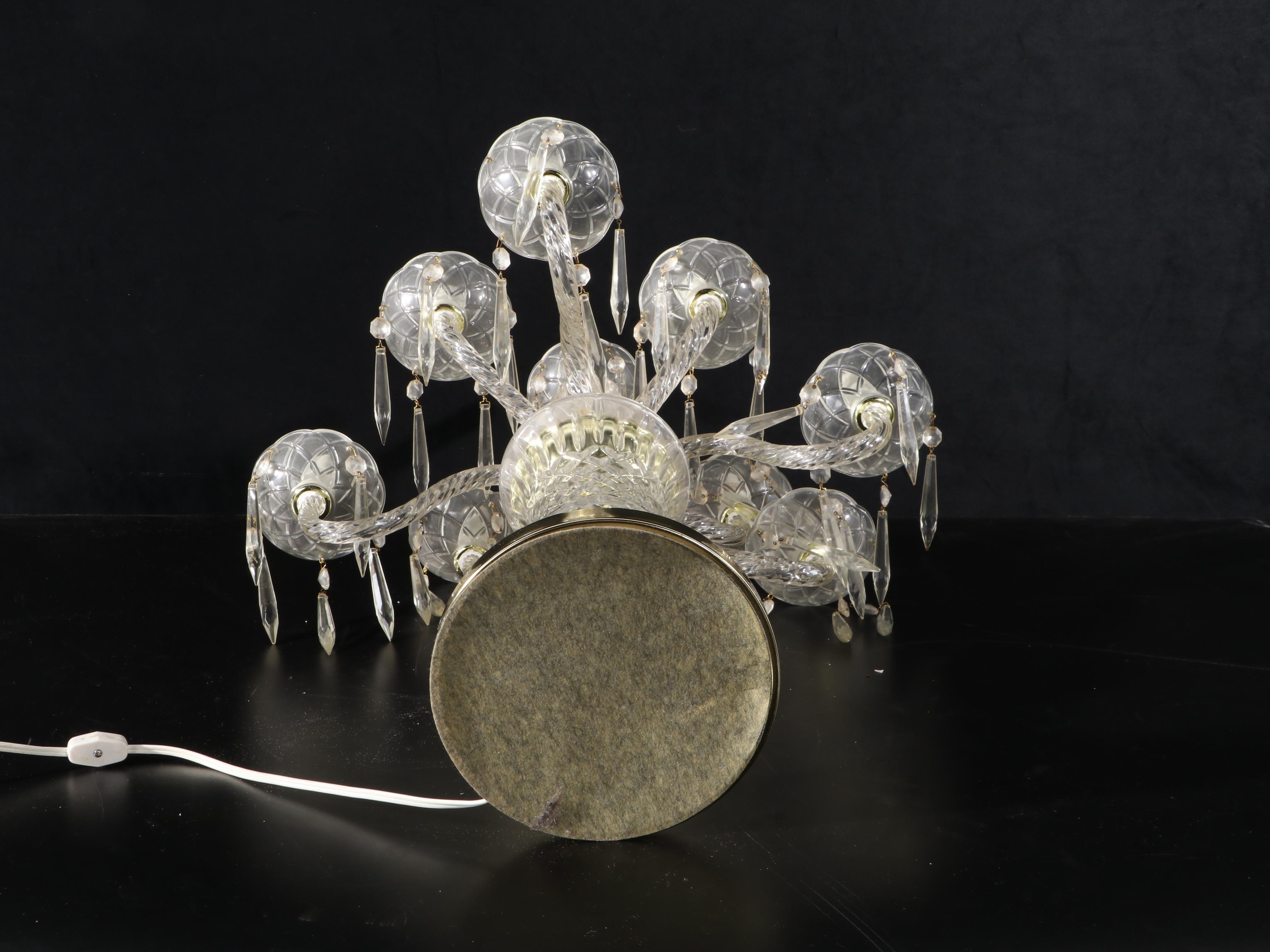 Crystal Clear Industries Nine-Arm Candelabra Table Lamp