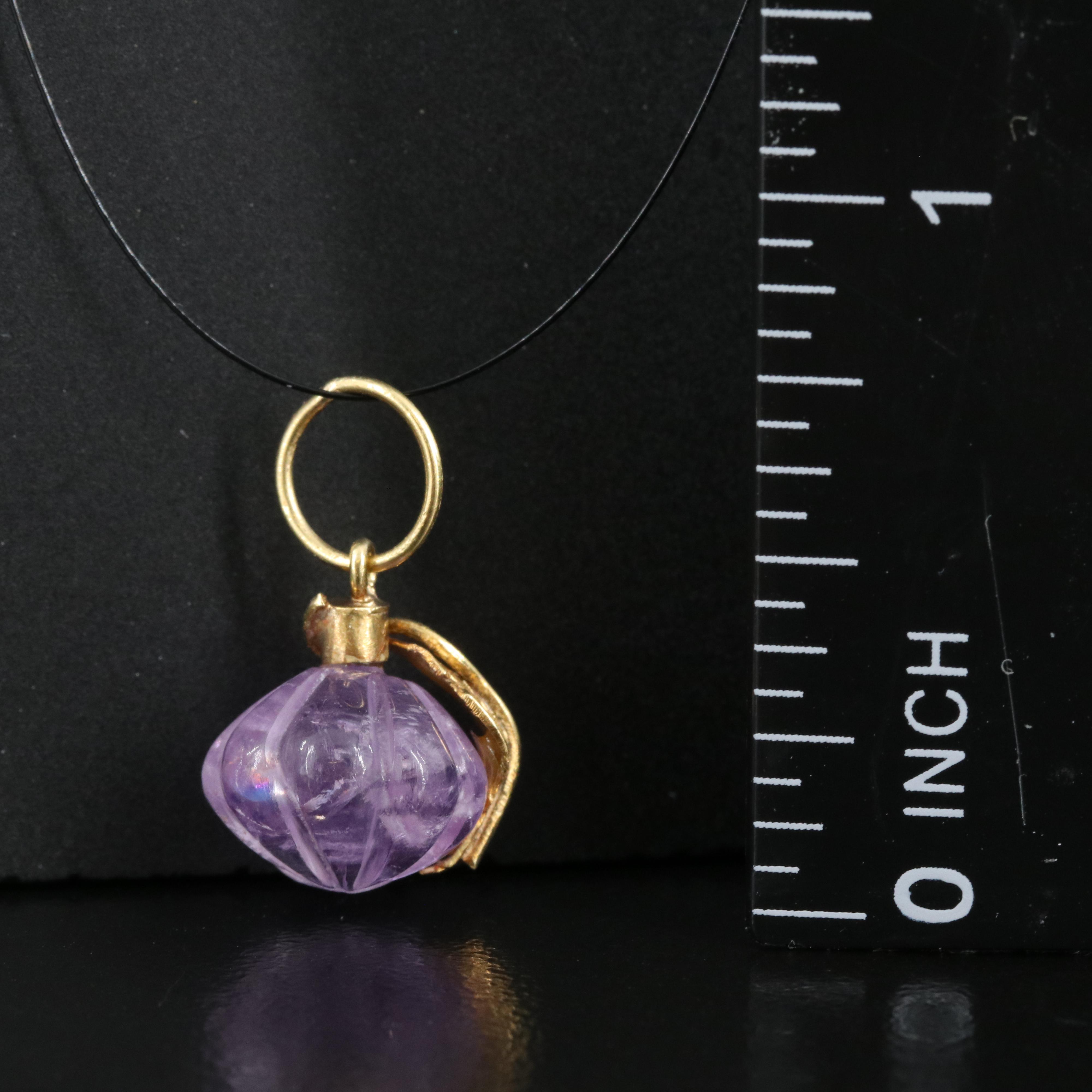 18K Amethyst Fig Charm