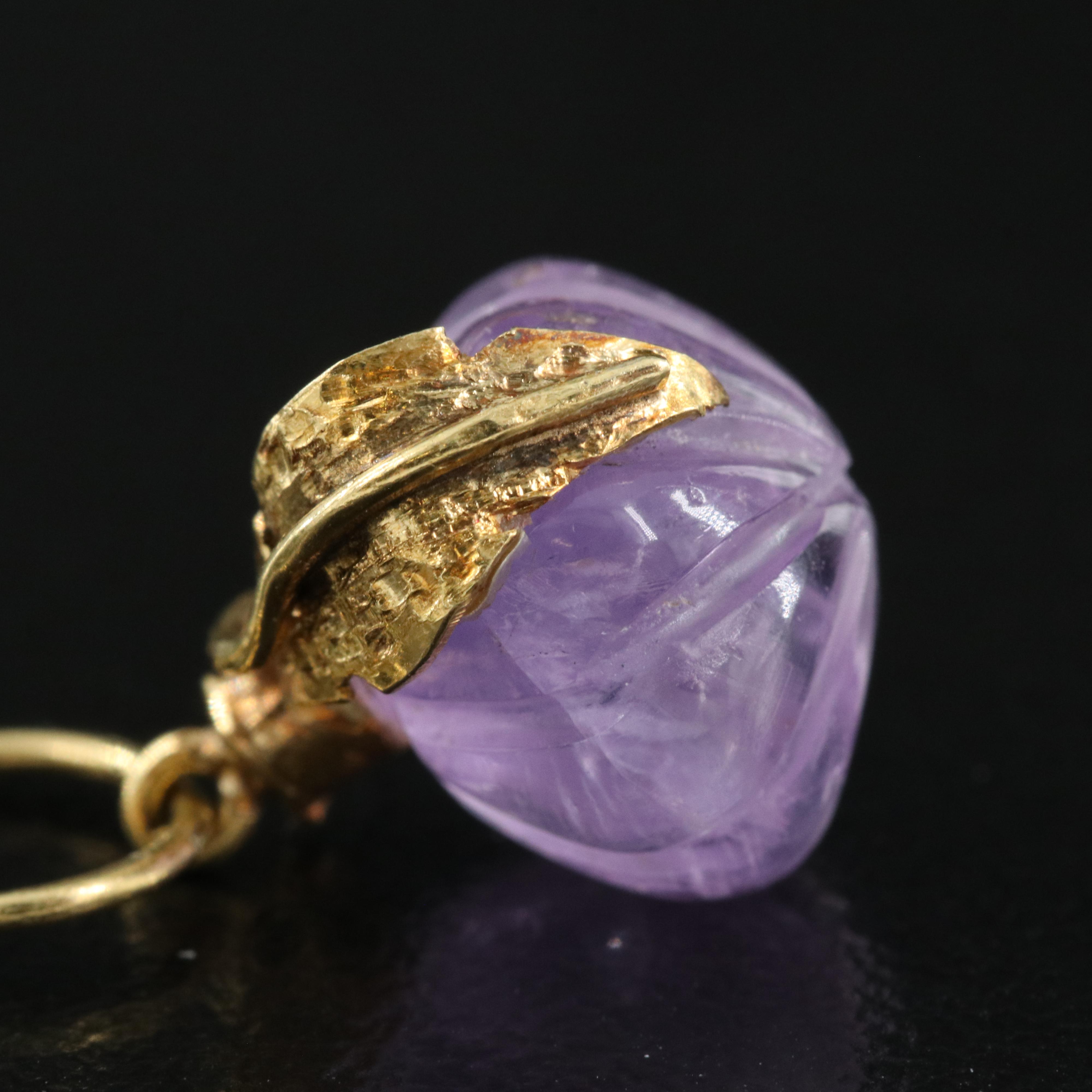 18K Amethyst Fig Charm