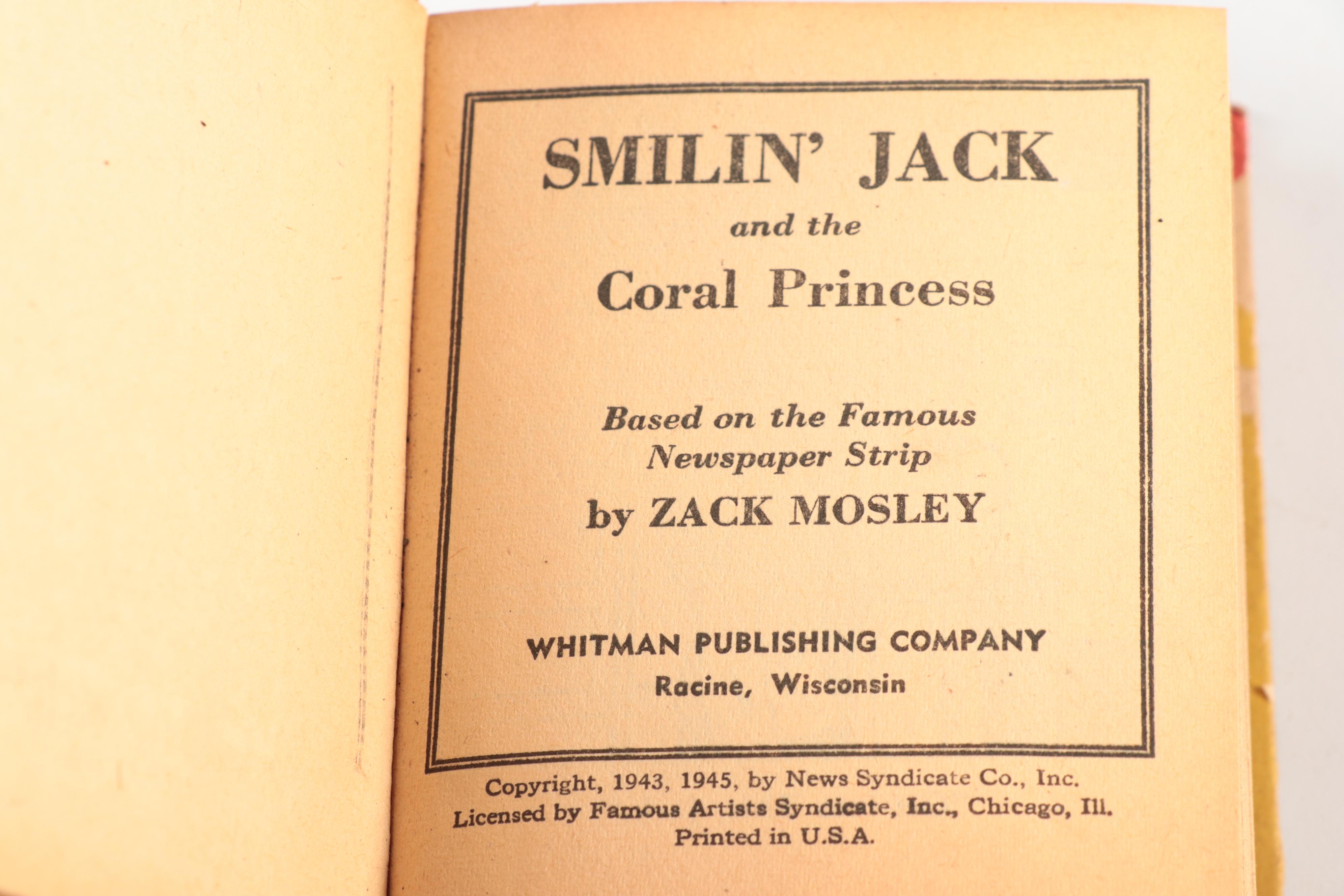 "Smilin' Jack and the Coral Princess" by Zack Mosely and More Books, Mid-20th C.
