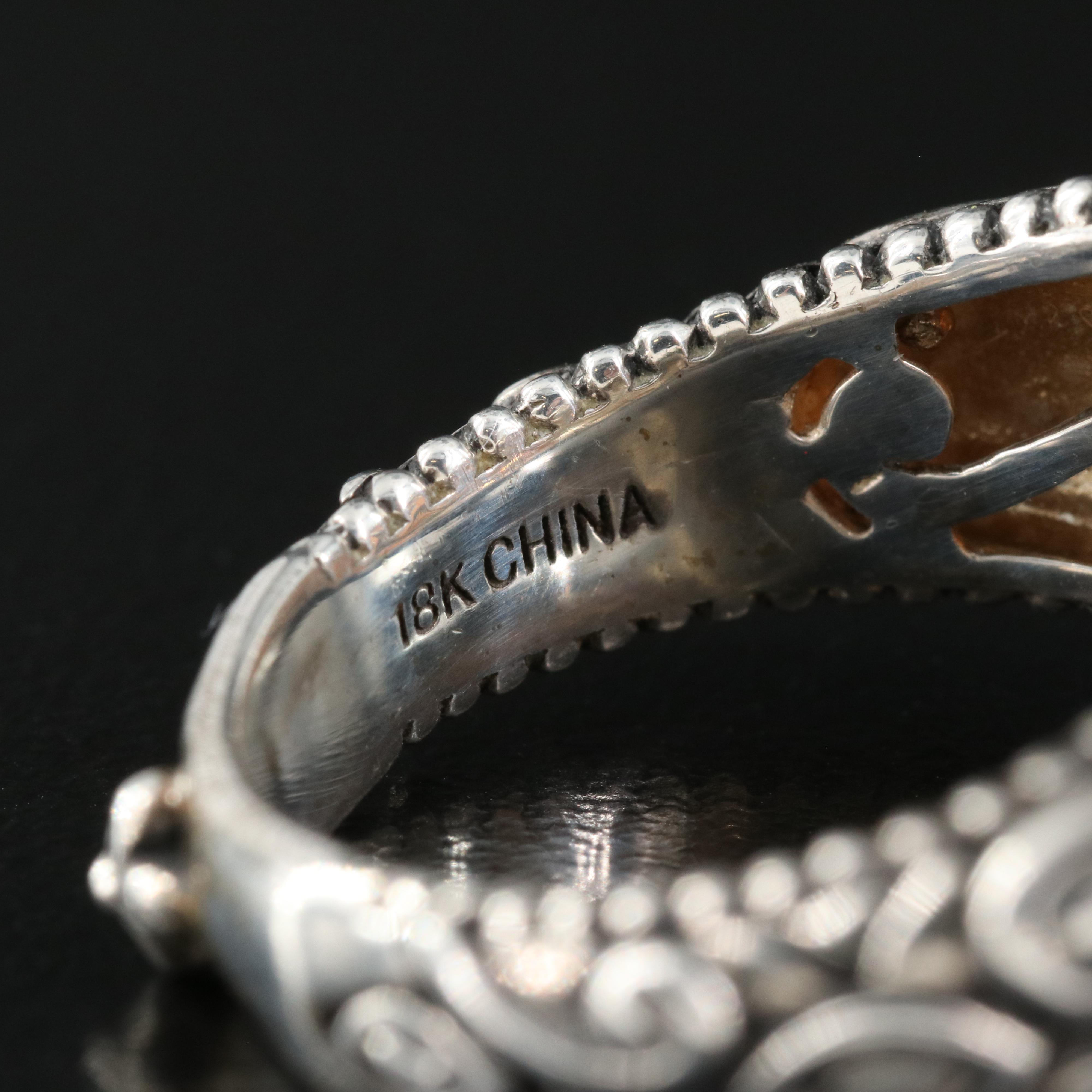 Barbara Bixby Quartz Mother-of-Pearl Doublet and Tourmaline Ring with 18K Accent