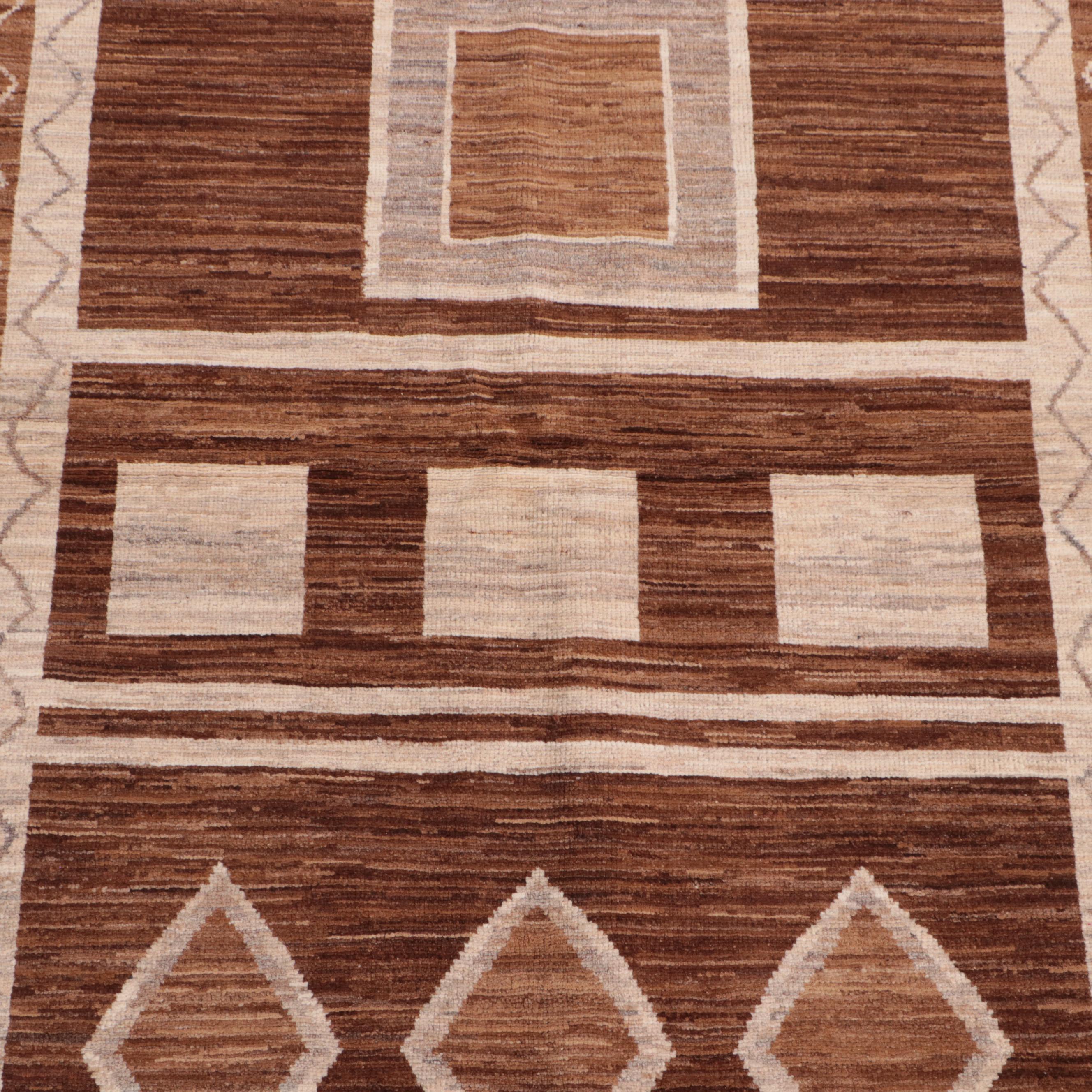 3'11 x 6'11 Hand-Knotted Afghan Gabbeh Area Rug